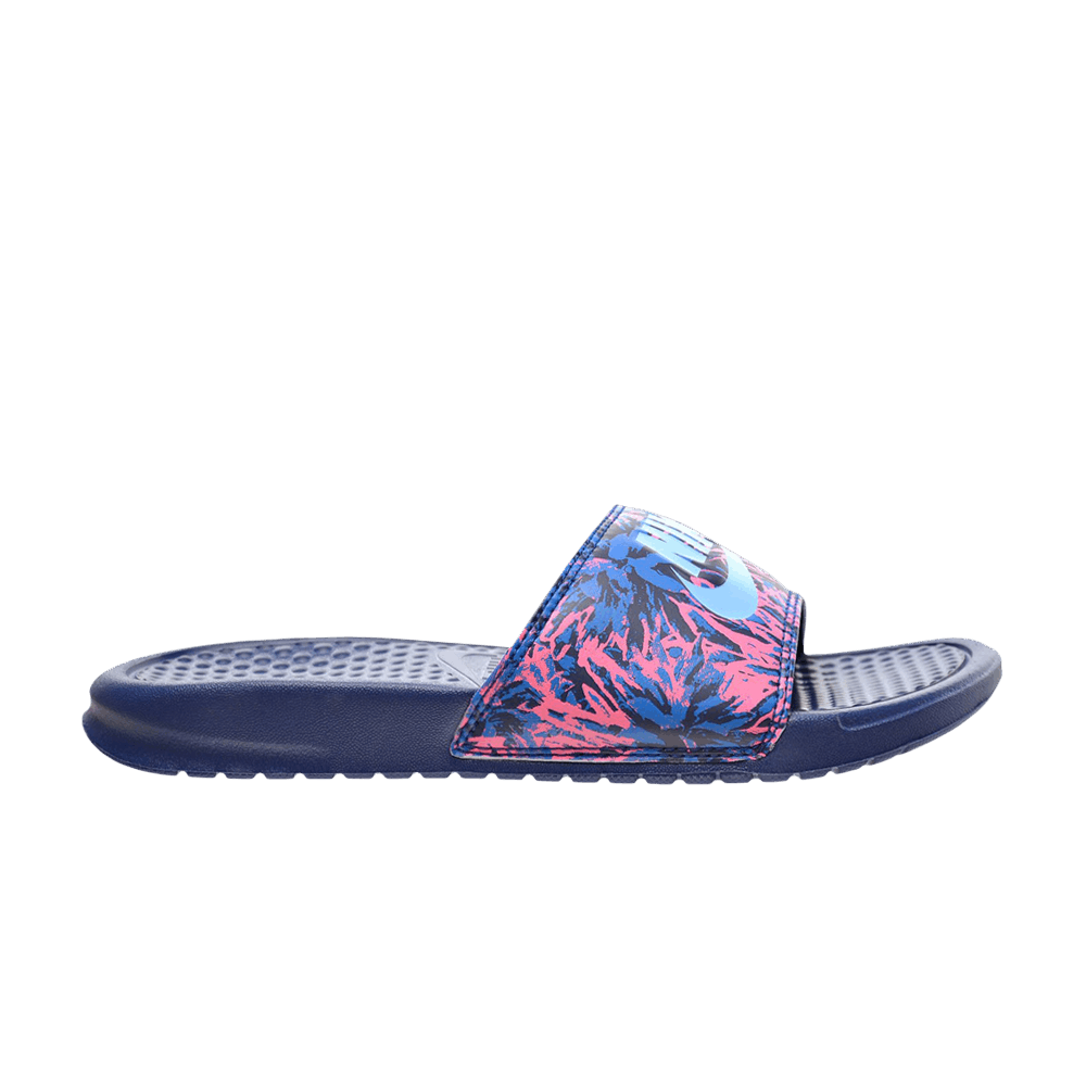 Pre-owned Nike Wmns Benassi Jdi Print Slide 'floral - Coastal Blue'