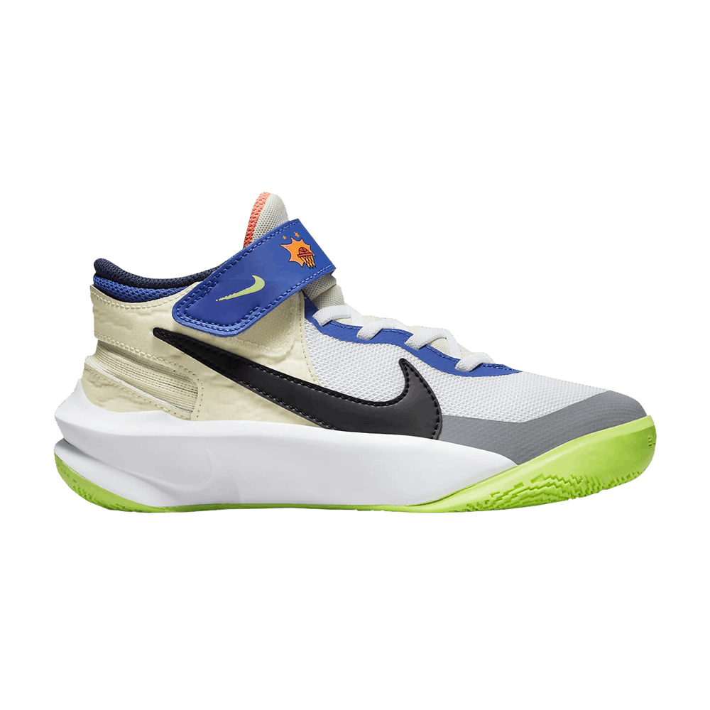 Nike Team Hustle D10 FlyEase GS 'White Multi-Color' - FB1395-101