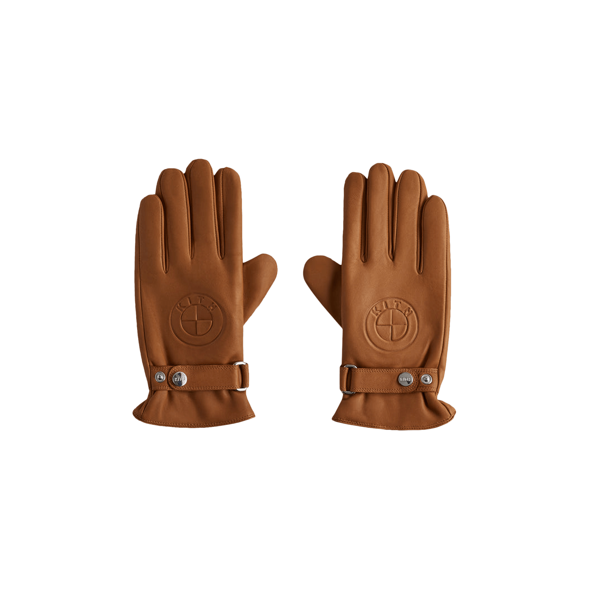Pre-owned Kith For Bmw Manhattan Leather Gloves 'vitality' In Brown