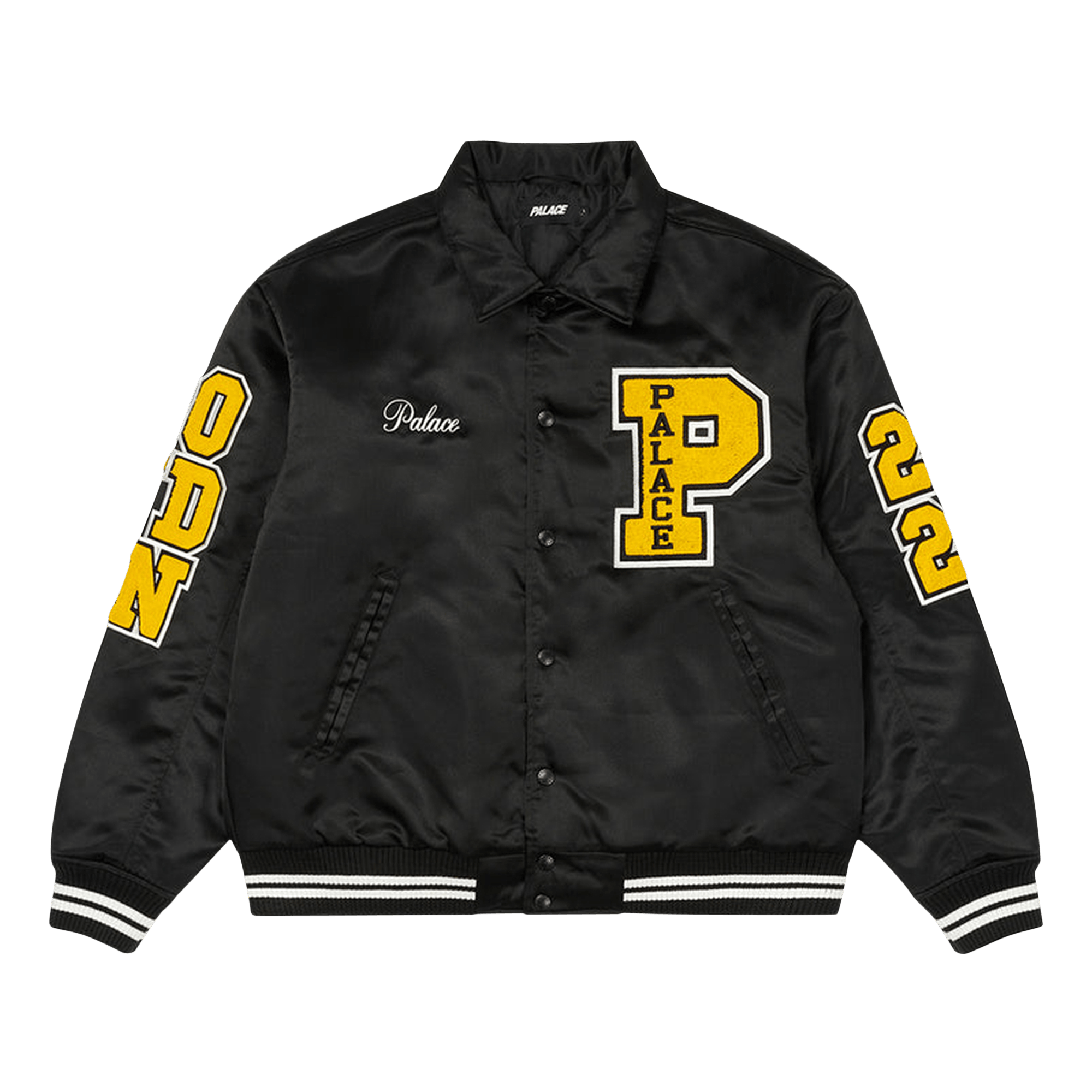 Palace Satin Varsity Jacket 'Black'