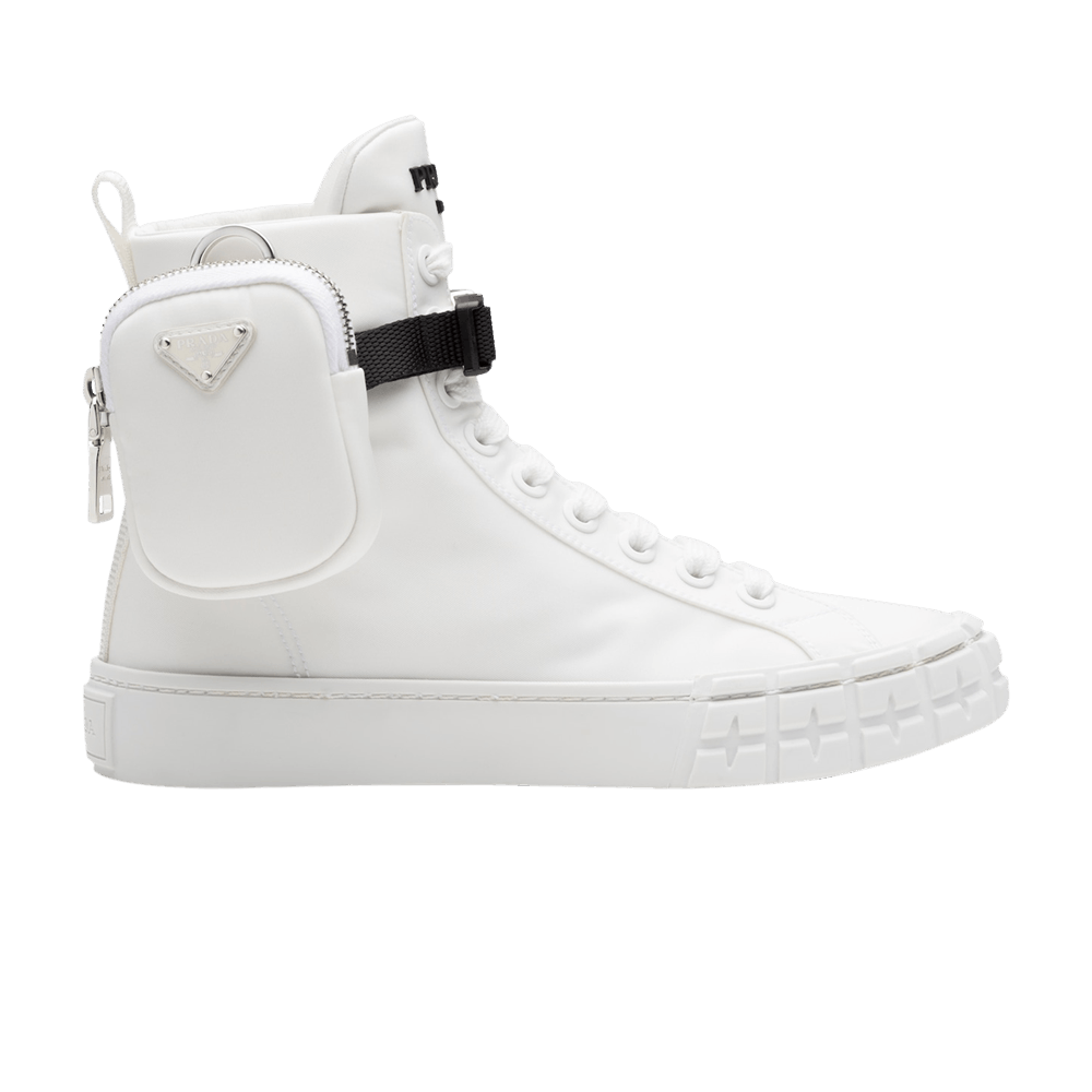 Prada Wmns Wheel Re-Nylon Gabardine High 'Zip-Pouch - White'