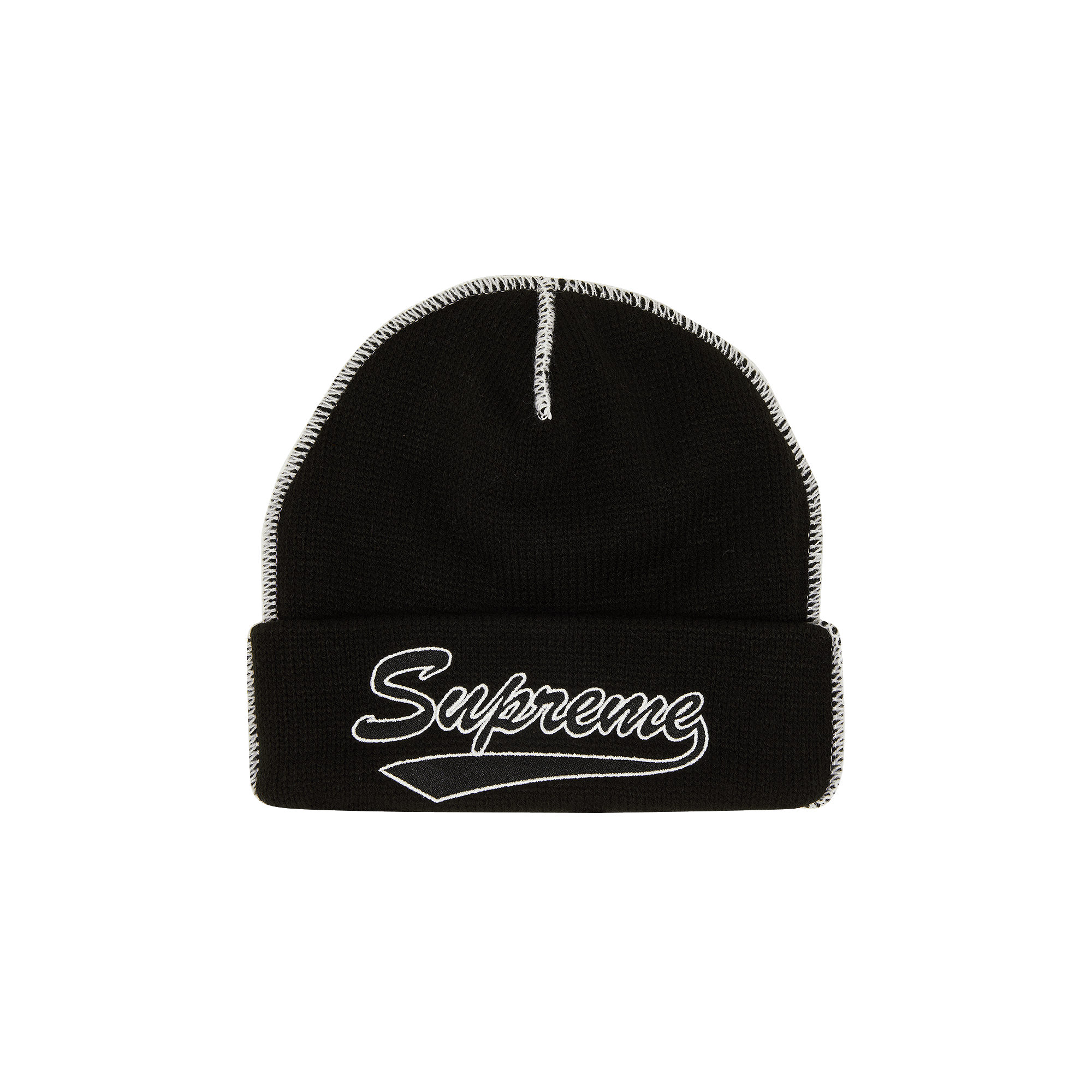 Supreme Contrast Stitch Beanie 'Black'