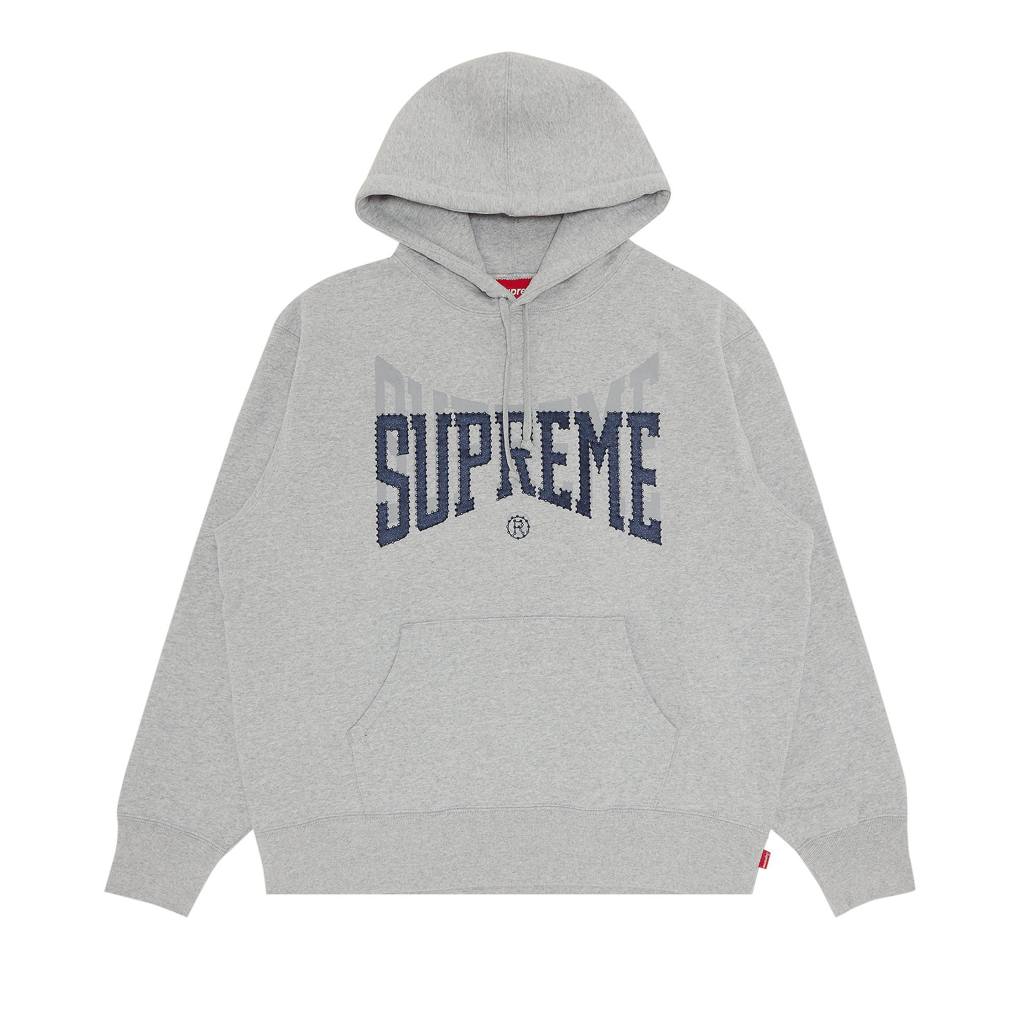 Supreme Rhinestone Shadow Hooded Sweatshirt 'Heather Grey'