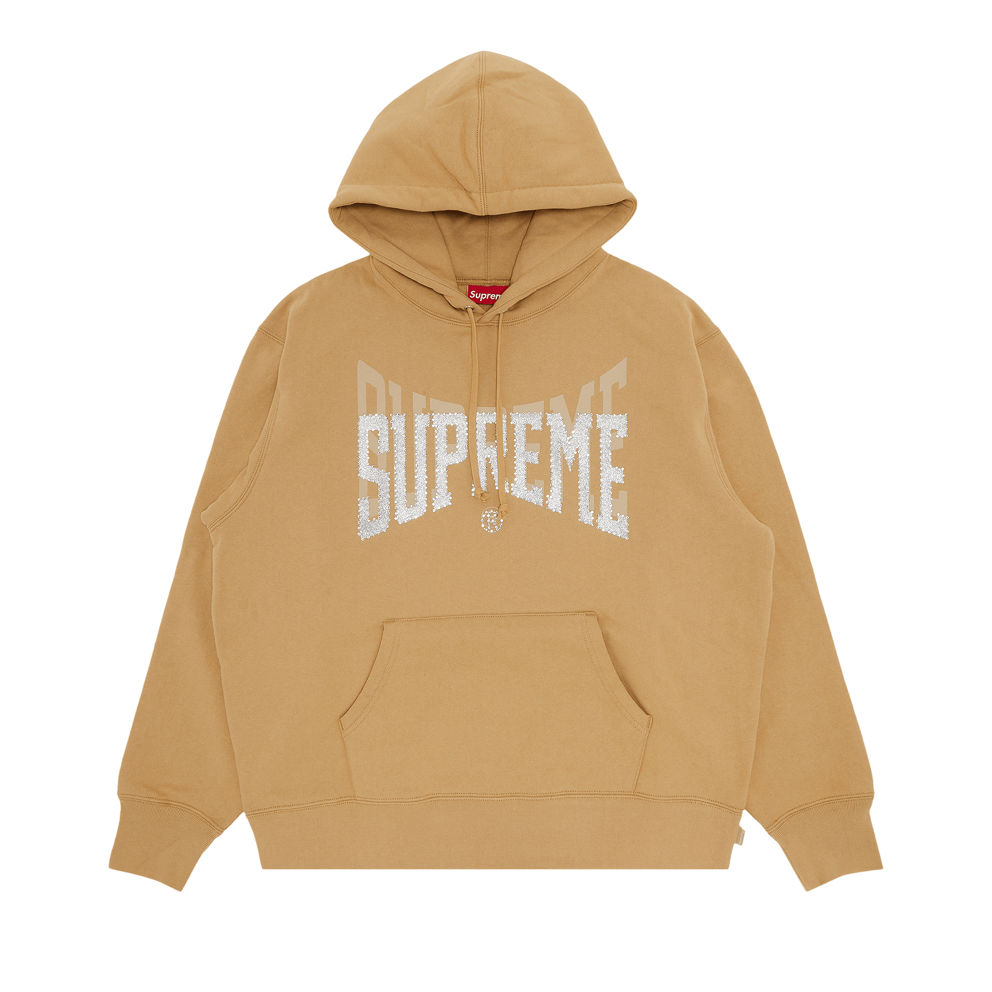 Supreme Rhinestone Shadow Hooded Sweatshirt 'Dark Tan'