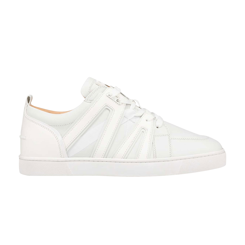 Christian louboutin mens vida top flat white sneaker trainer white neon sz 42.5 Christian Louboutin White/Orange Leather Vida Viva Sneakers  main image 3
