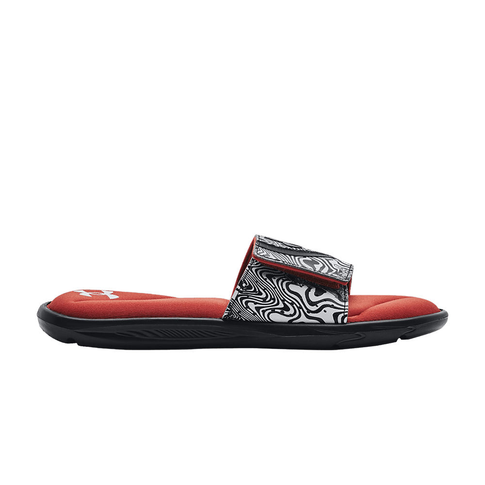 Pre-owned Under Armour Ignite 6 Graphic Strap Slide 'psychedelic Stripe' In Black