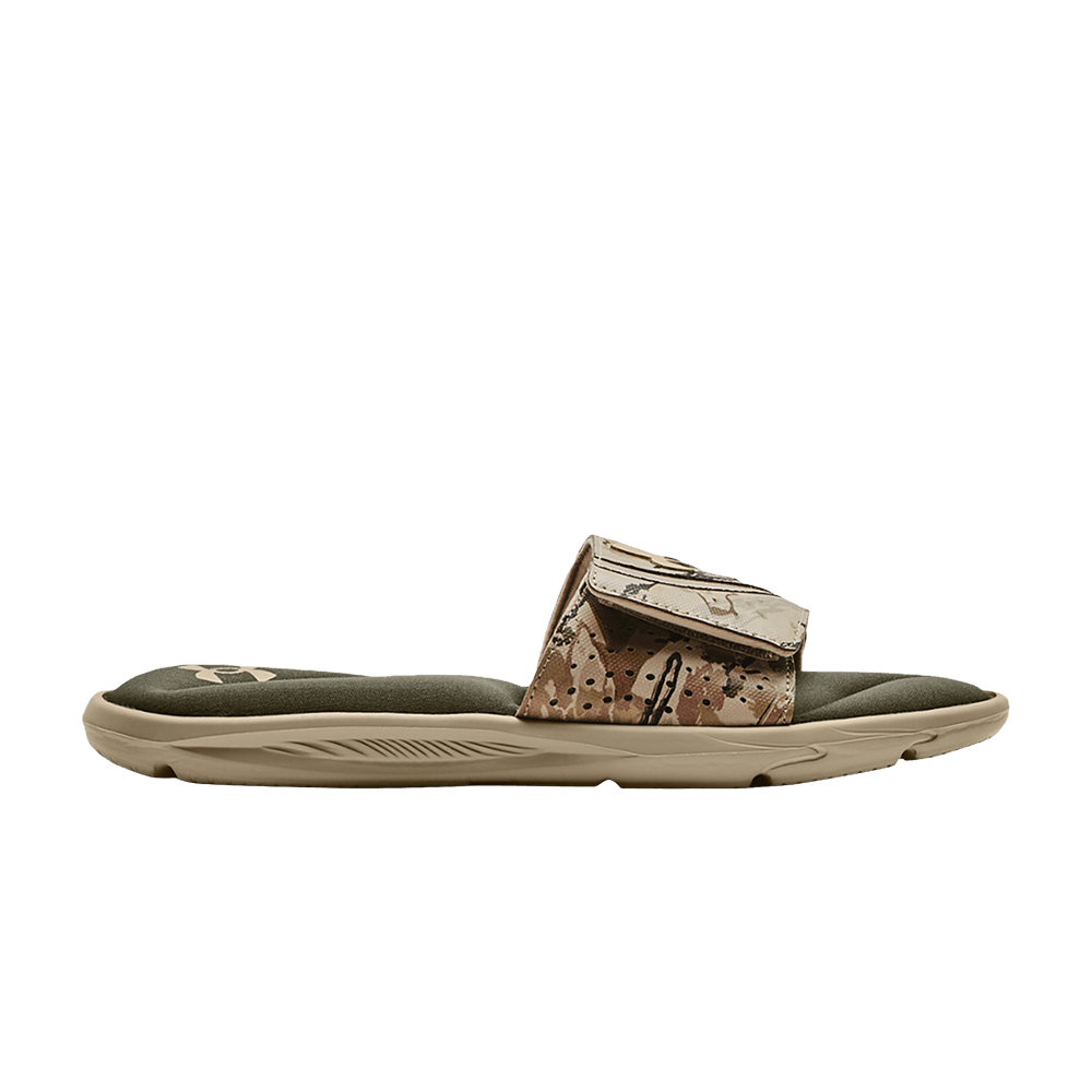 Pre-owned Under Armour Ignite 6 Graphic Strap Slide 'khaki Base Camo' In Green