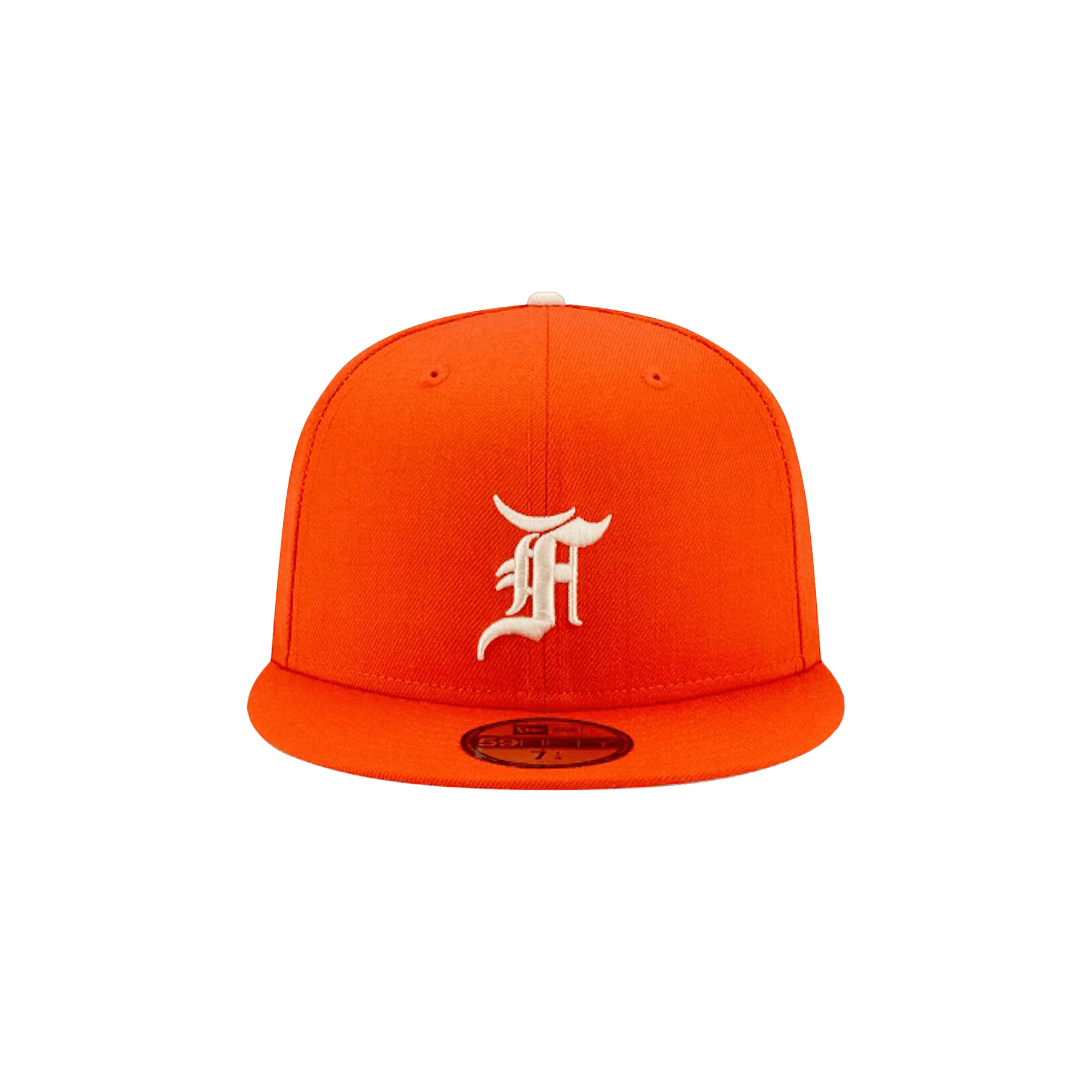 Pre-owned Essentials Fear Of God  X New Era 59fifty Fitted Cap 'orange'