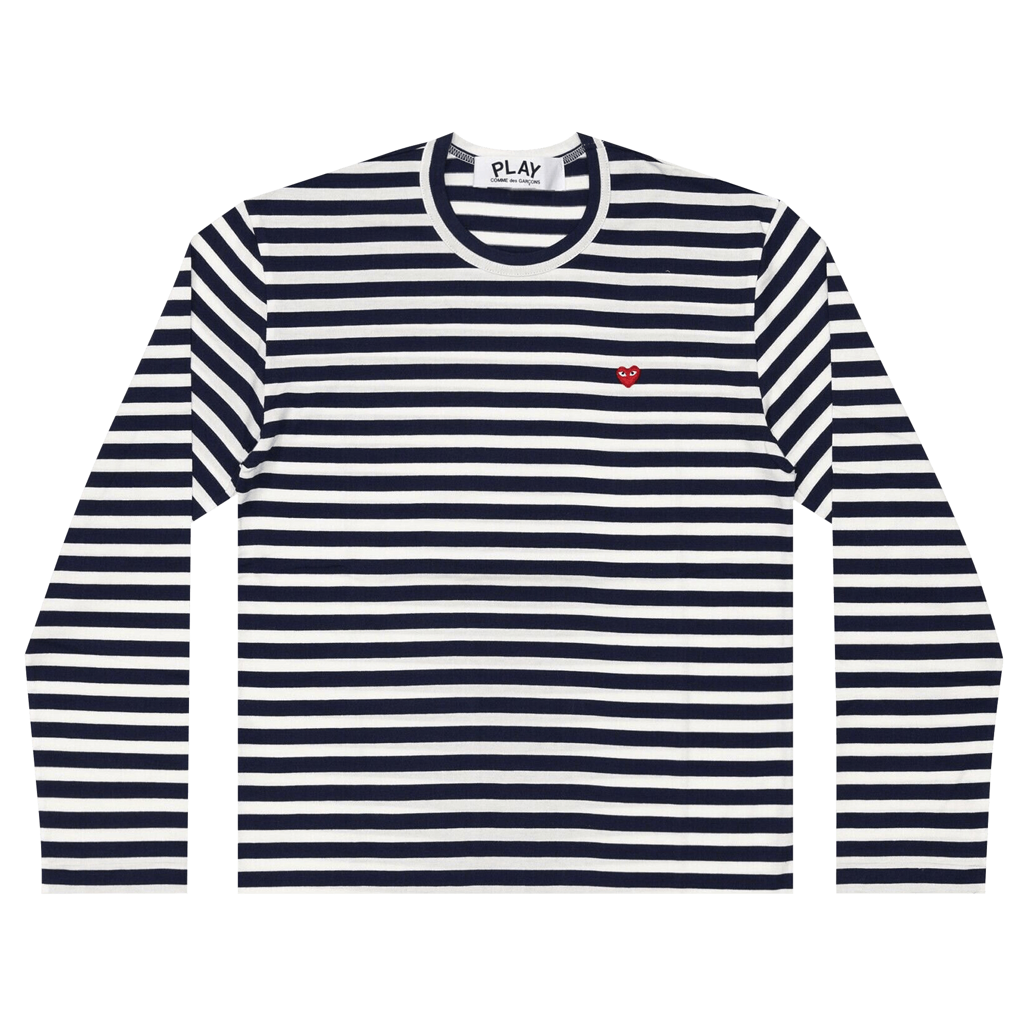 Comme des Garçons PLAY Long-Sleeve Striped T-Shirt With Small Heart 'Navy/White'