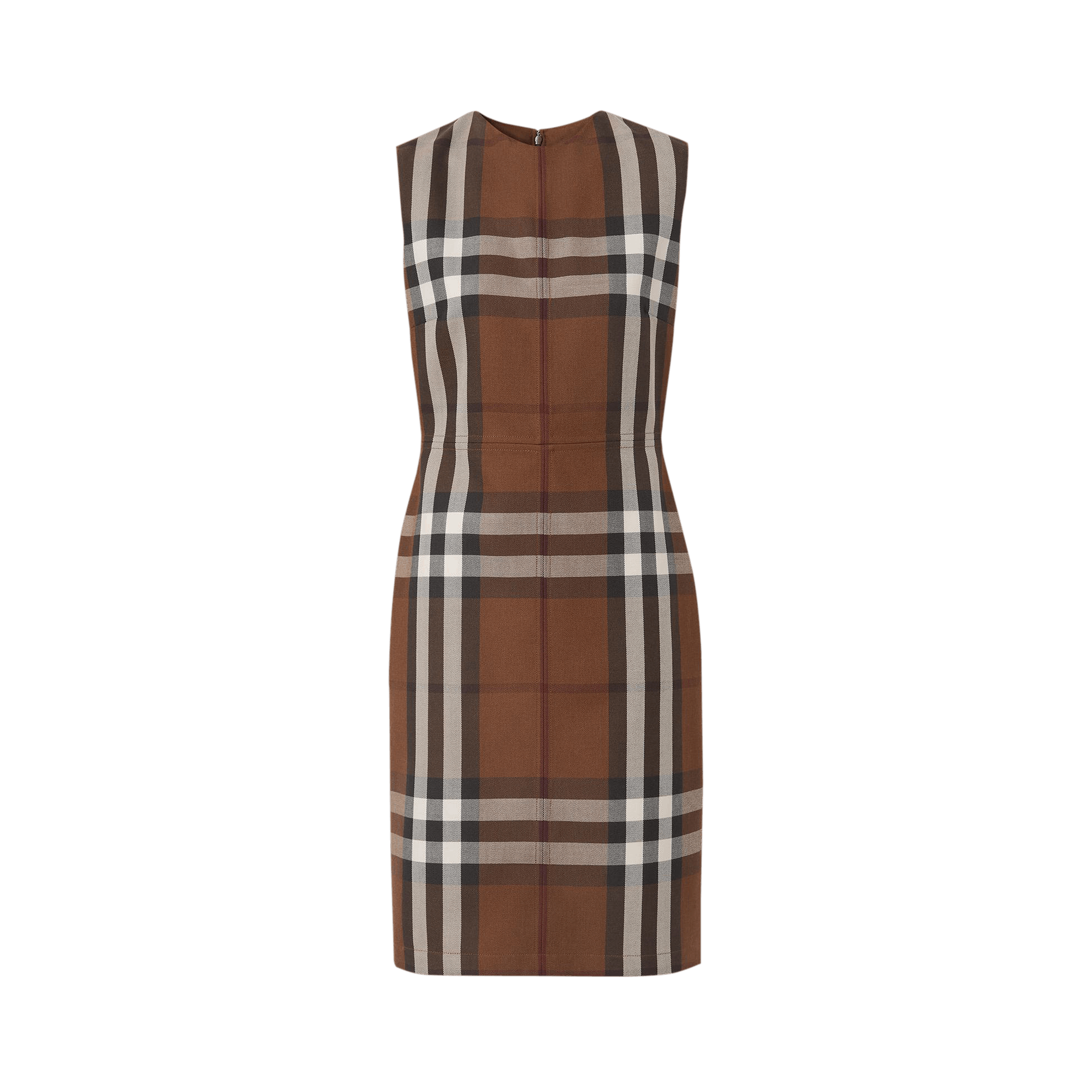 Pre-owned Burberry Sleeveless Check Jacquard Dress 'dark Birch Brown'