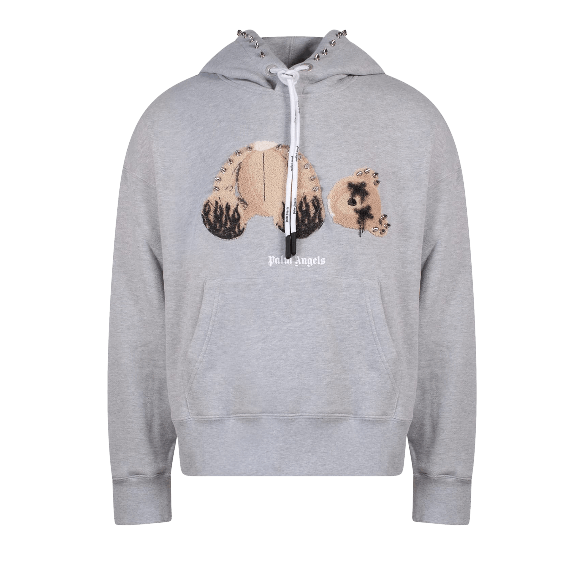 Palm Angels Papunk Bear Lurex Fleece Hoodie 'Melange Grey'