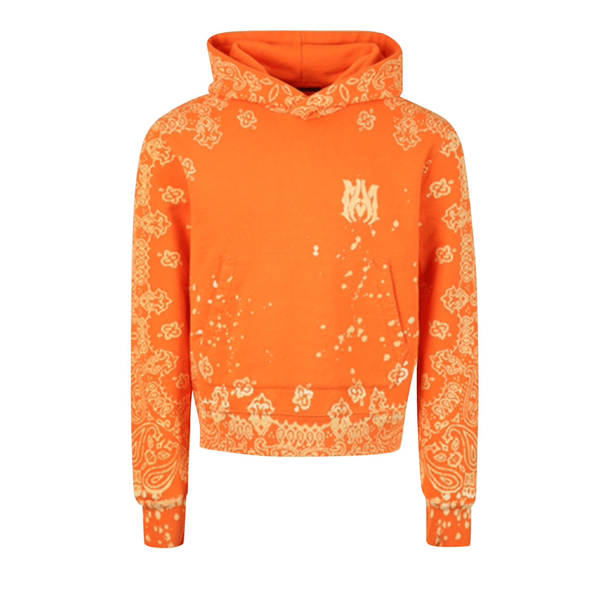 Pre-owned Amiri Bandana Bleach All Over Hoodie 'orange'