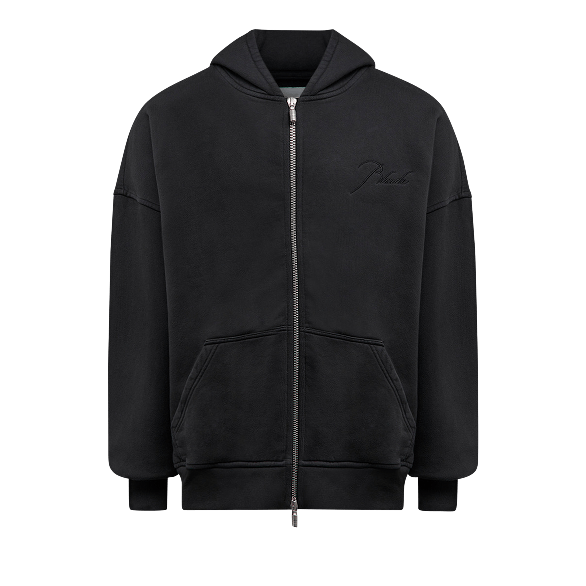 Pre-owned Rhude Zip Up Hoodie 'vintage Black'