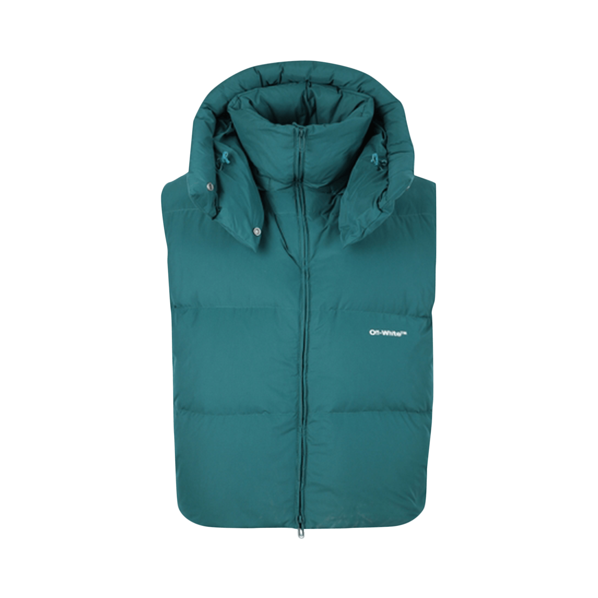 Pre-owned Off-white Bounce Hooded Down Vest 'irish White'