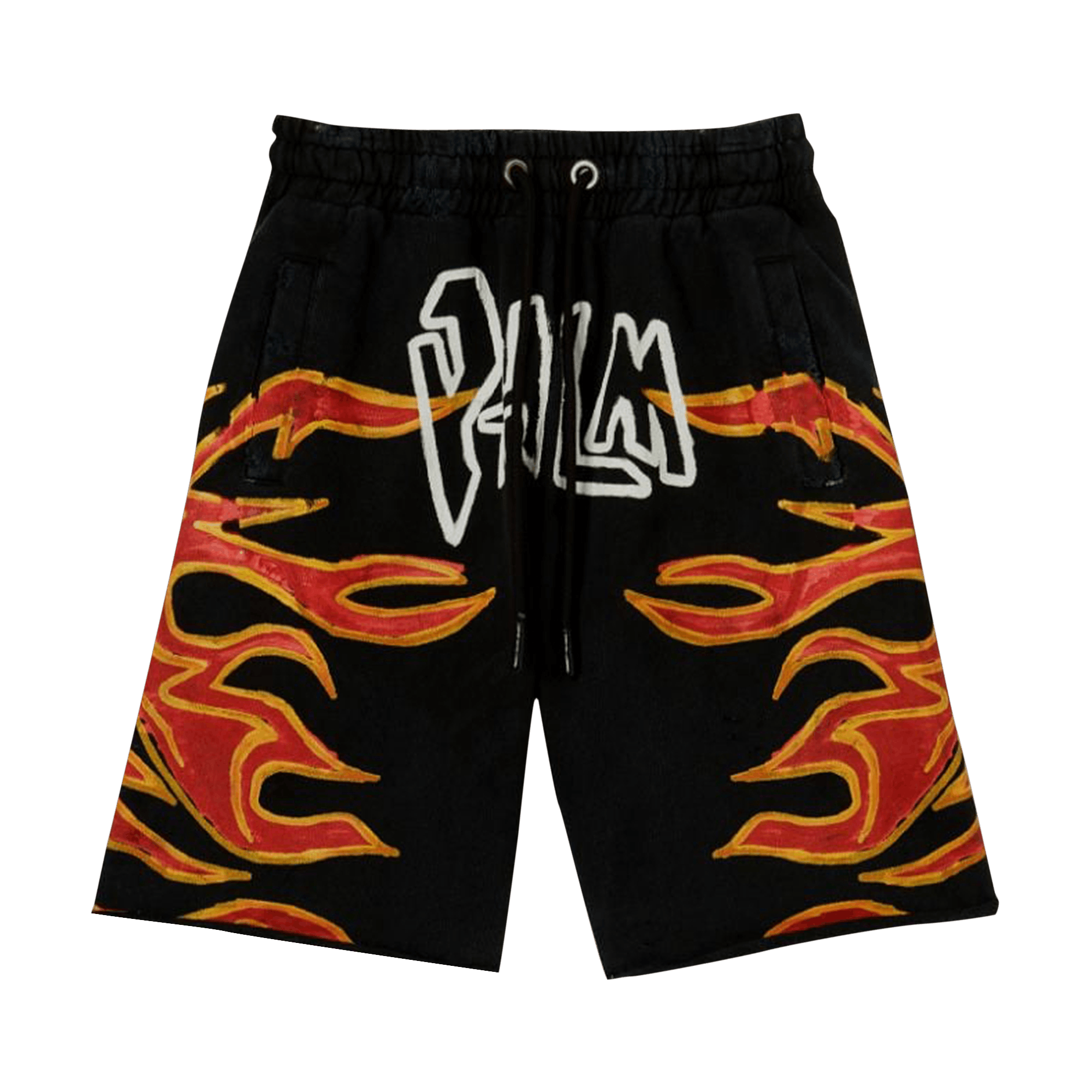 Palm Angels GD Graffiti Flames Sweatshort 'Black/White'