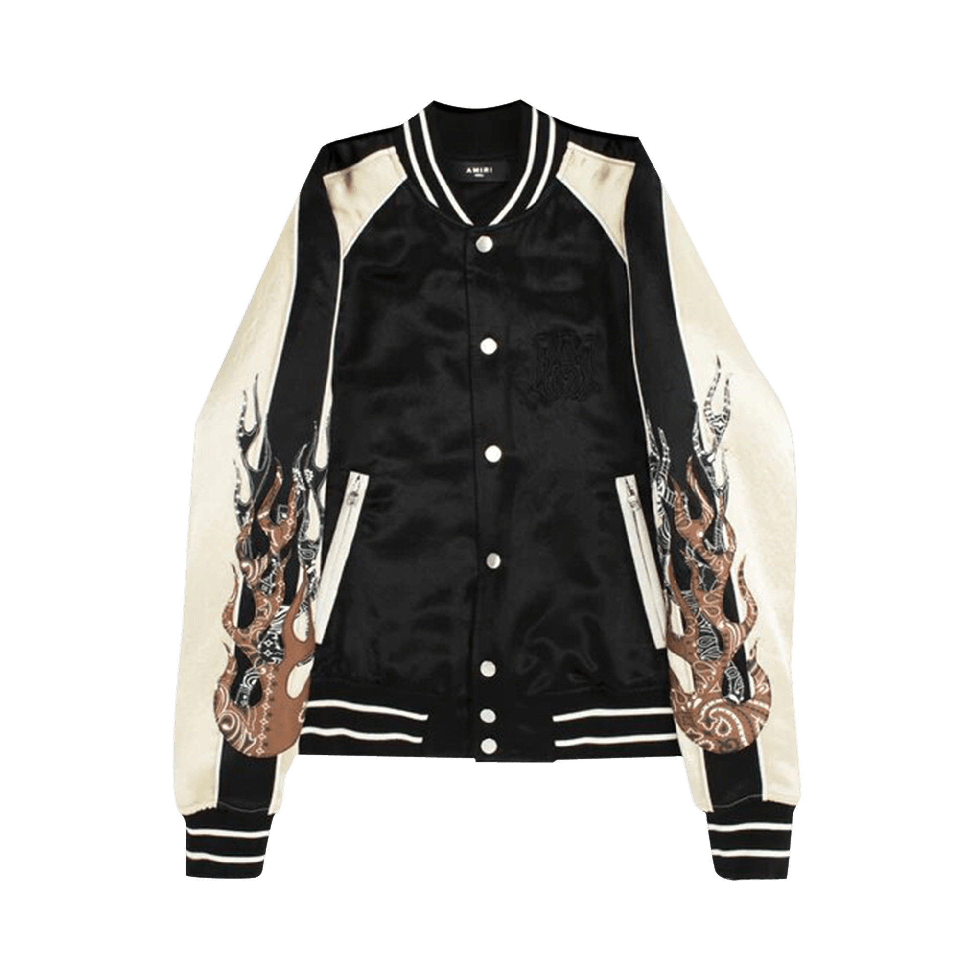 Preowned Amiri Satin Flames Souvenir Jacket 'black' ModeSens