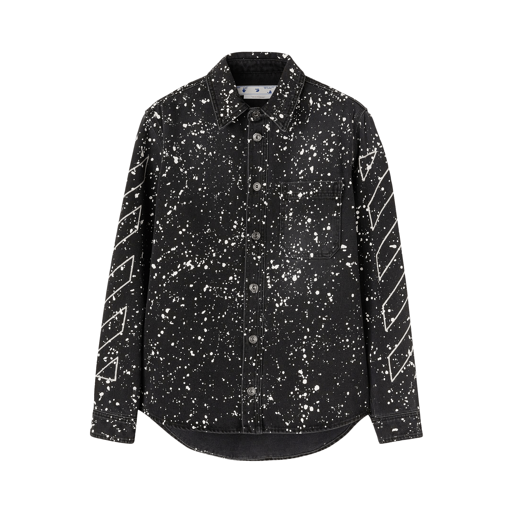 Off-White Diag Paint Denim Shirt 'Black/White'