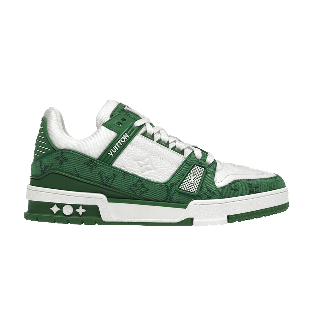 Louis Vuitton Trainer Green Monogram Denim White