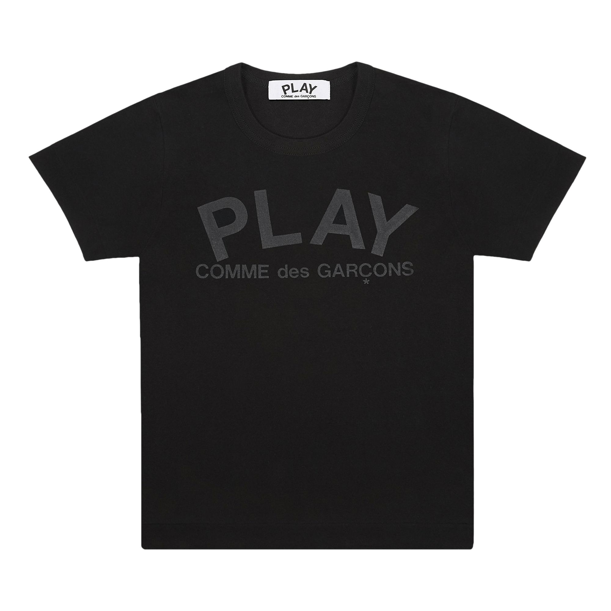 Comme des Garçons PLAY Logo Text T-Shirt 'Black'