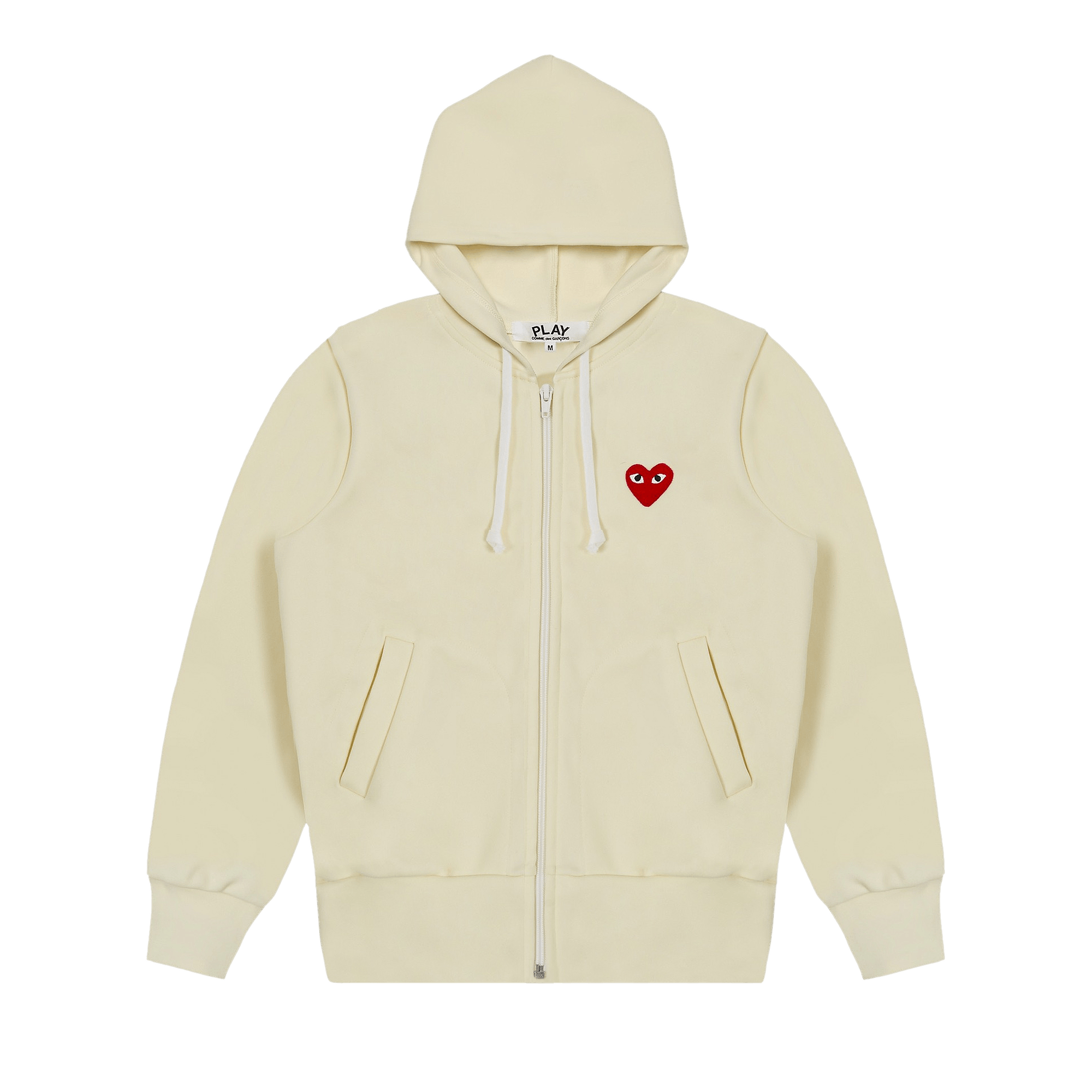 Comme des Garçons PLAY Zip Up Hoodie 'Ivory'