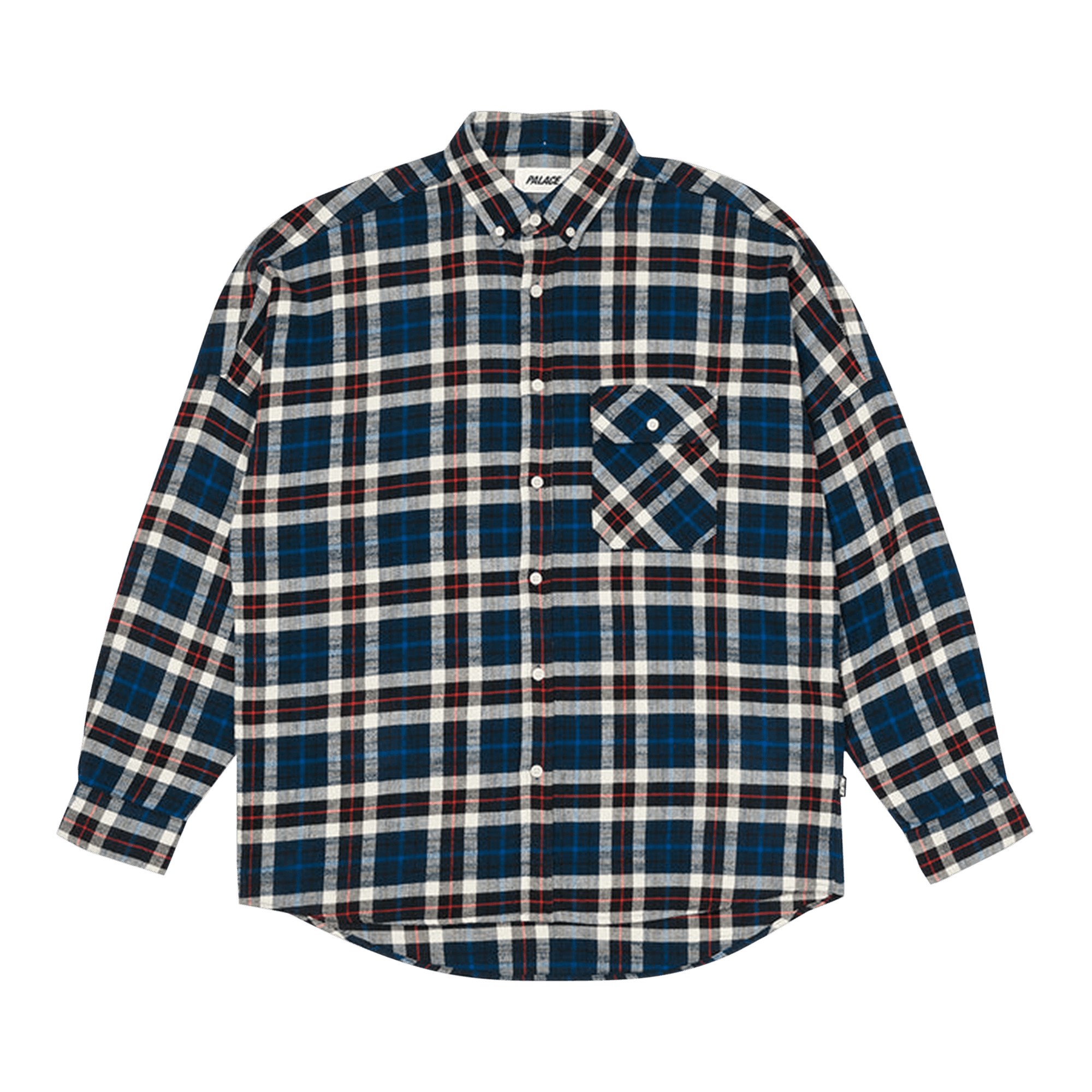 Palace Flannel Drop Shoulder Shirt 'Navy'