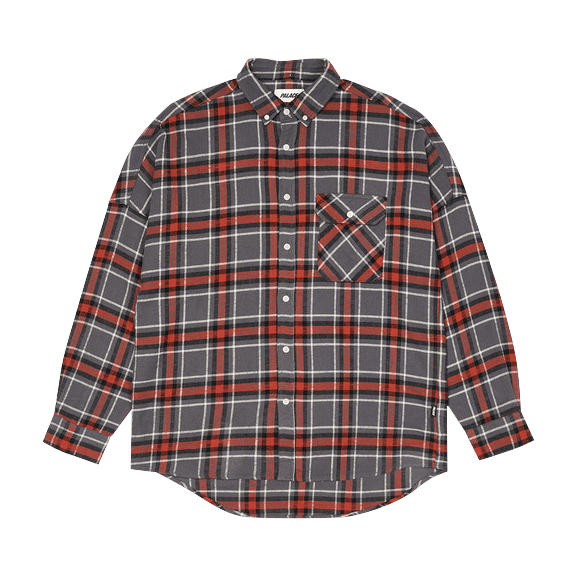 Palace Flannel Drop Shoulder Shirt 'Grey'