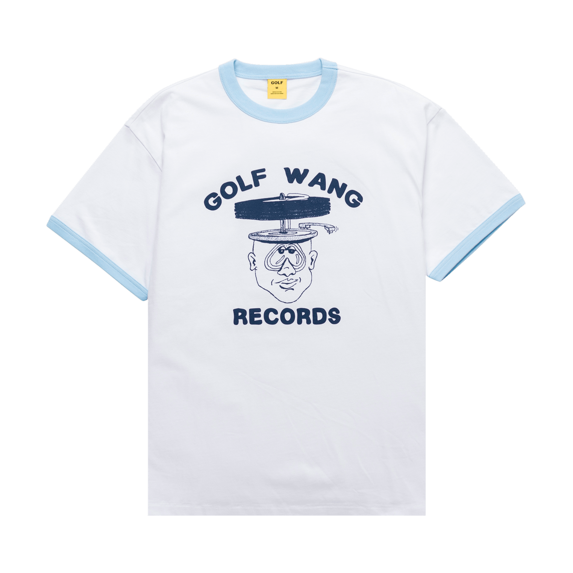 Pre-owned Golf Wang Records Ringer Tee 'white/blue'