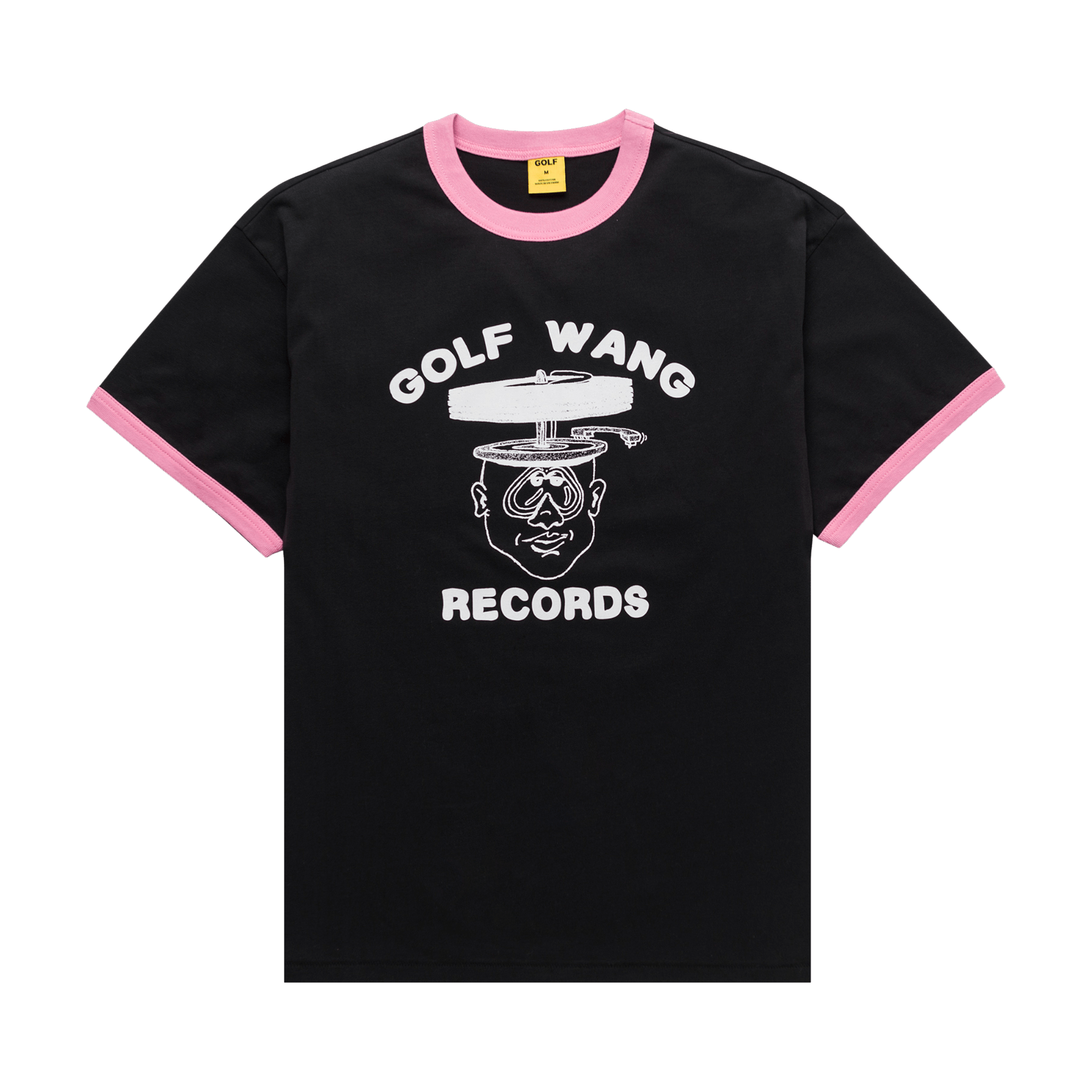 Pre-owned Golf Wang Records Ringer Tee 'black/pink'