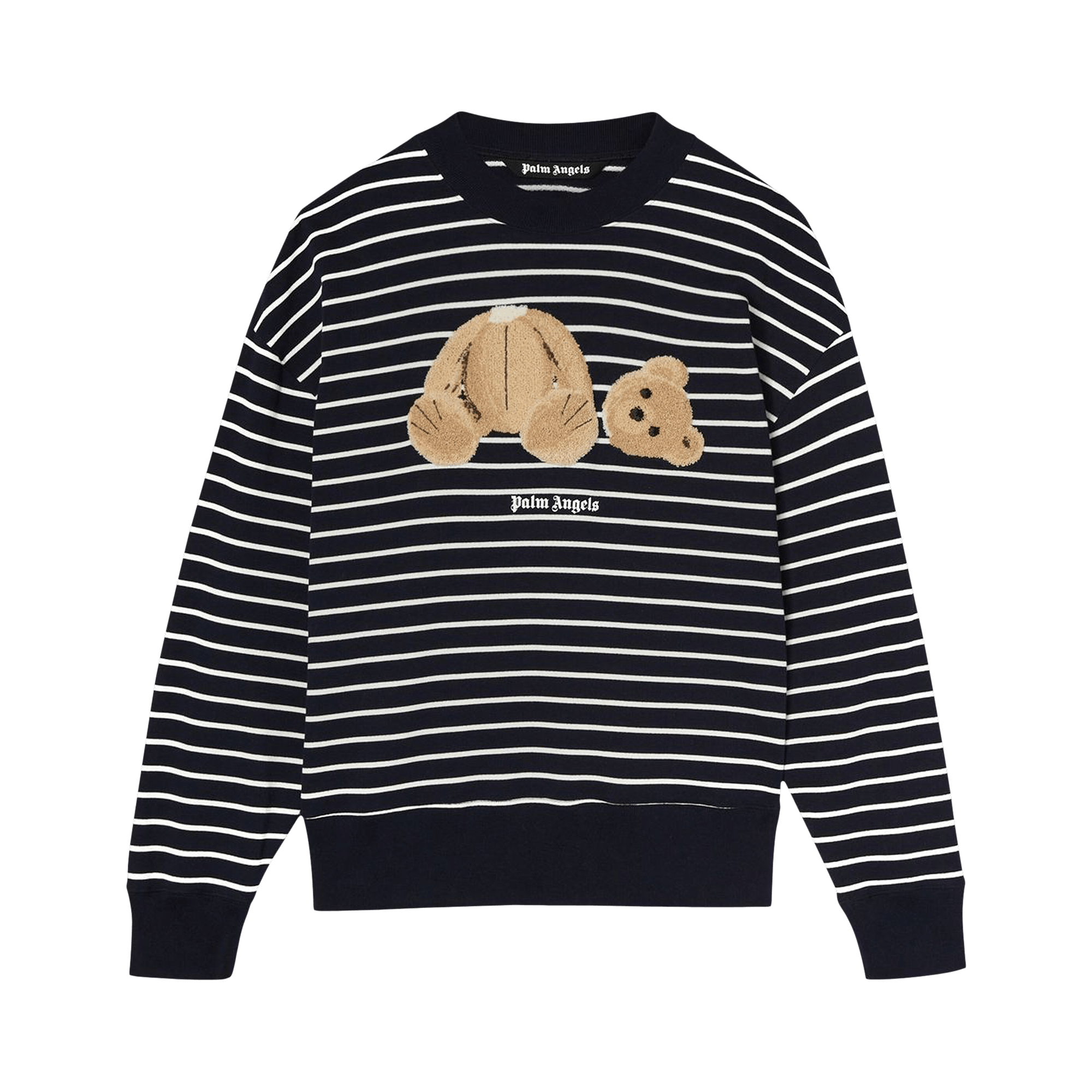 Palm Angels Bear Striped Crew 'Navyblue/Brown'