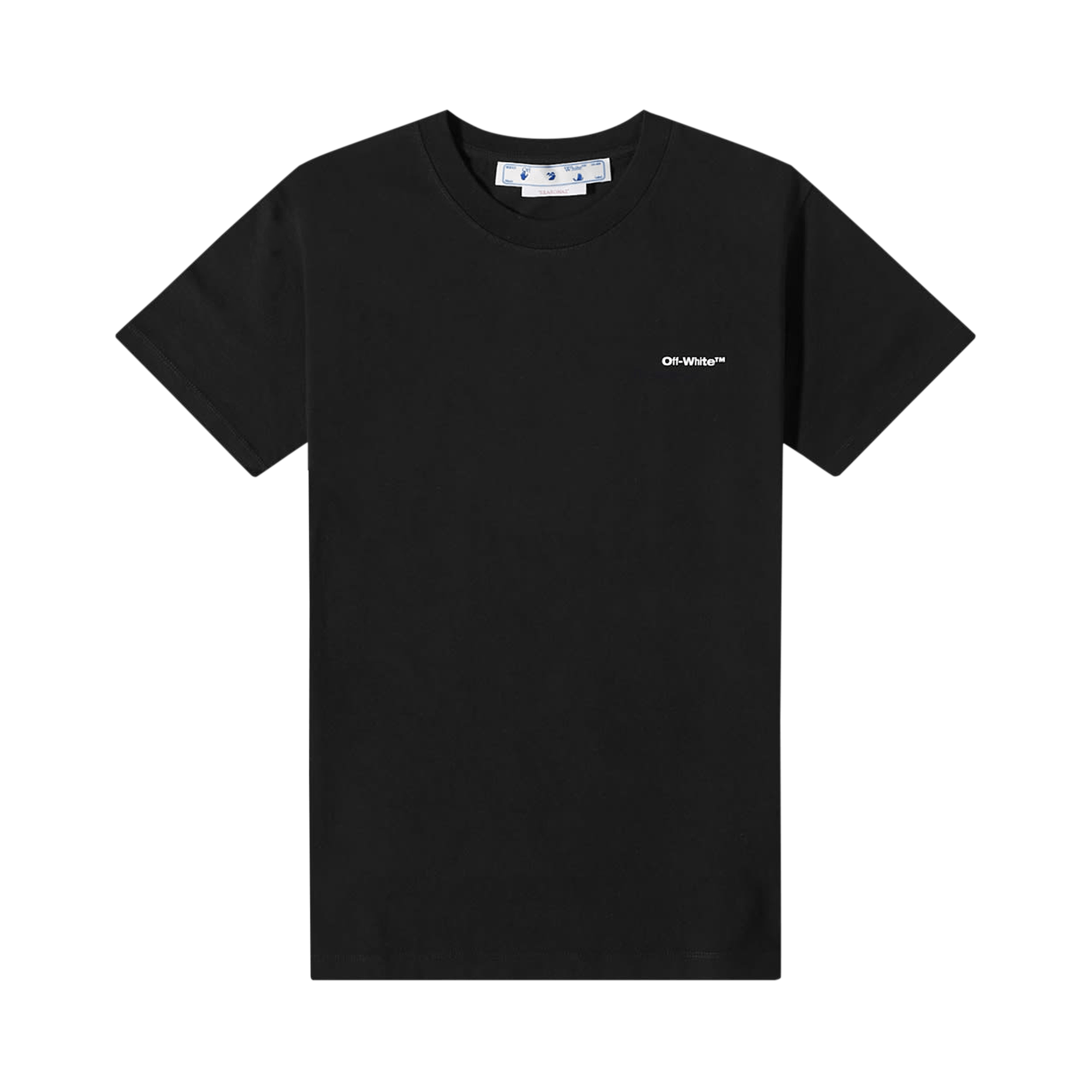 Off-White Wave Outline Diagonal Slim T-Shirt 'Black/White'