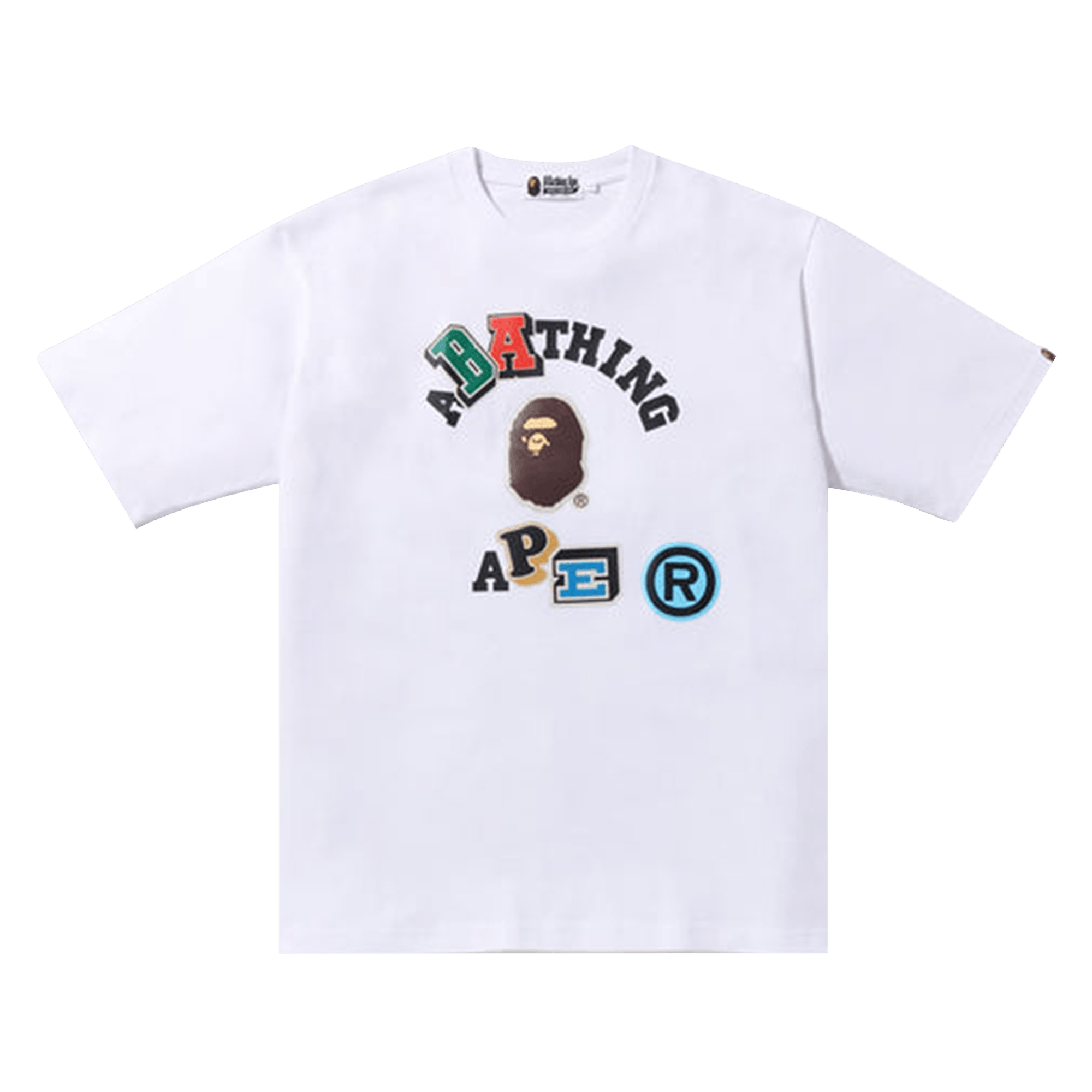 BAPE Multi Fonts Relaxed Fit College Heavy Weight Tee 'White'