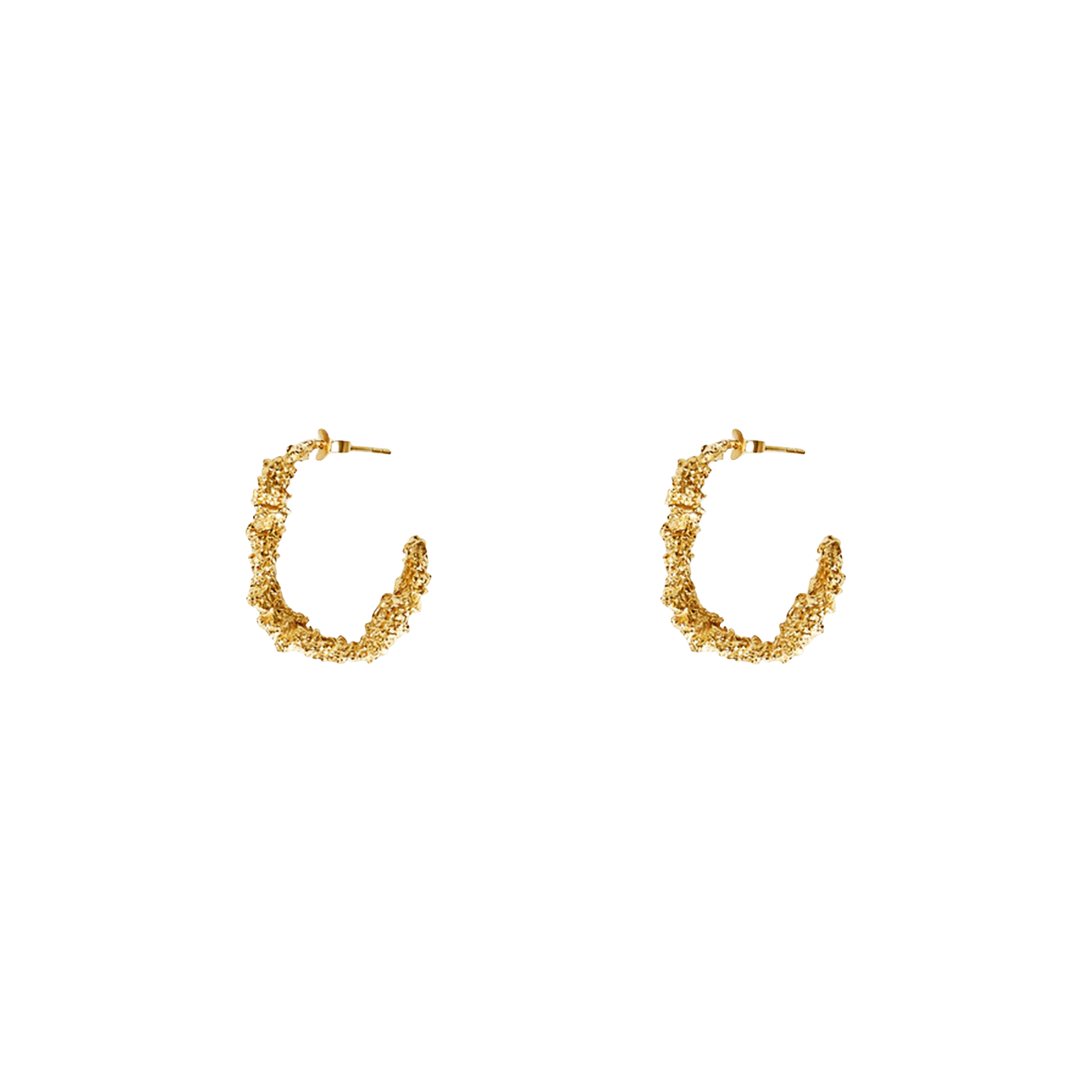 Pre-owned Veneda Carter Vc003 Medium Open Hoop Earring 'gold Vermeil'