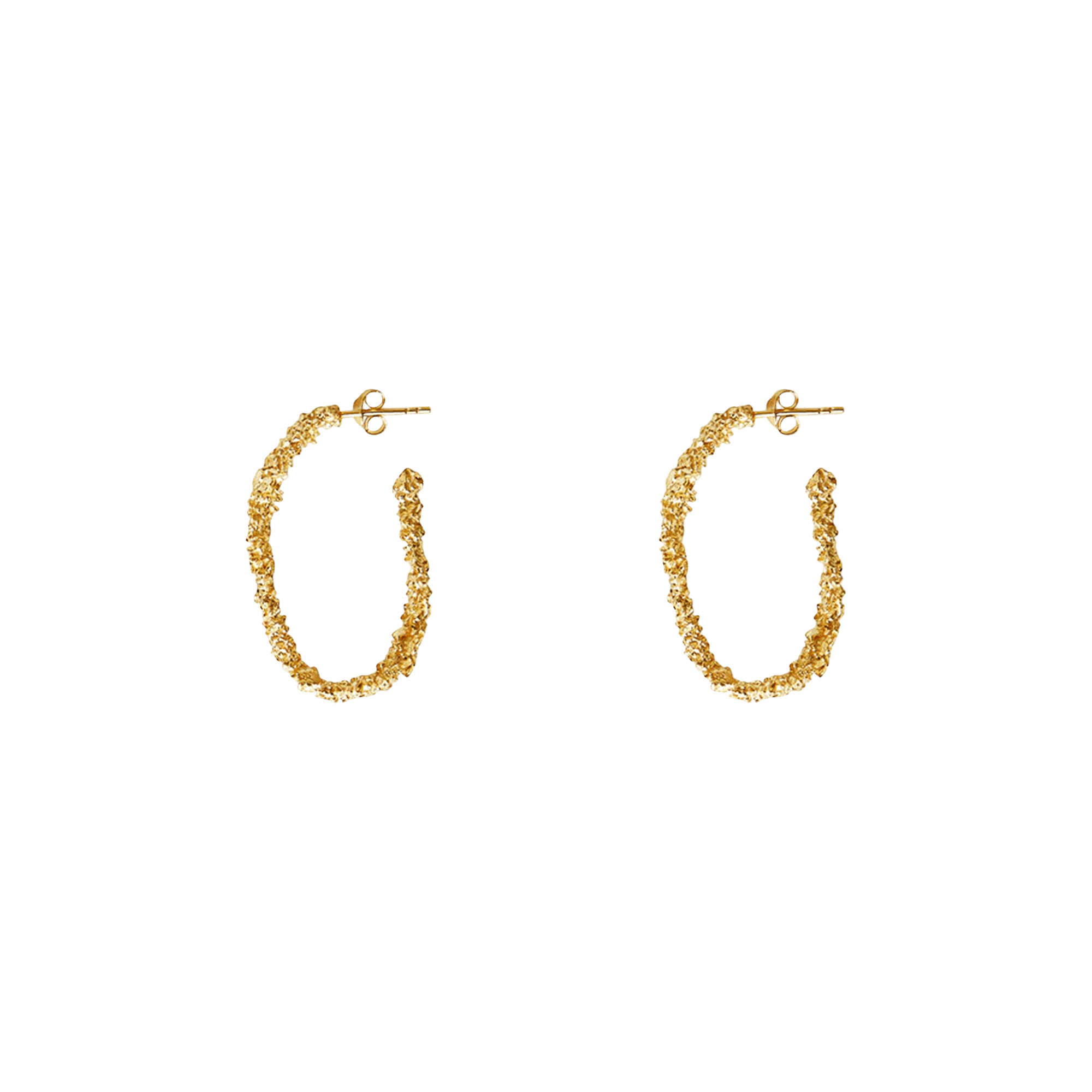 Pre-owned Veneda Carter Vc003 Large Open Hoop Earring 'gold Vermeil'