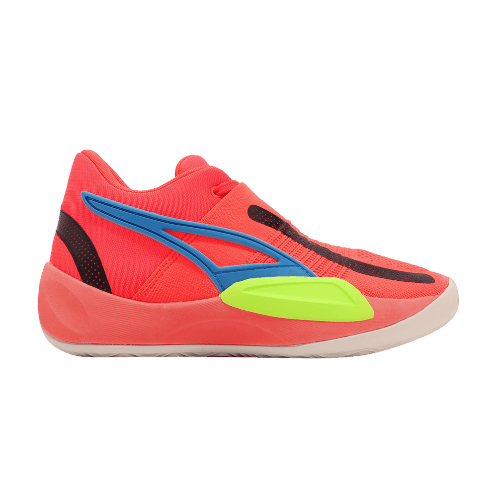 Pre-owned Puma Rise Nitro 'fiery Coral Lime Squeeze' In Orange