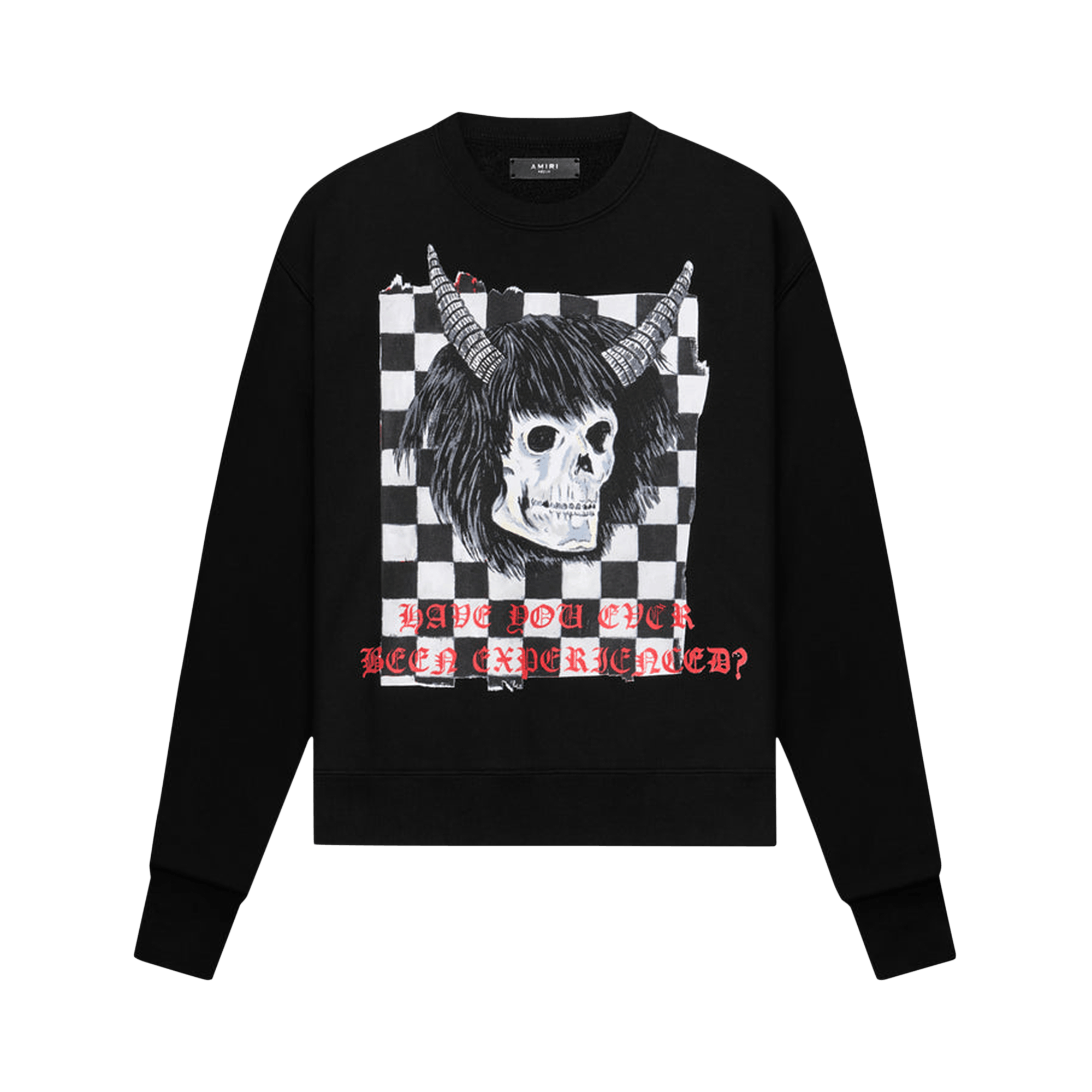 Pre-owned Amiri X Wes Lang Checker Skull Crew 'black'