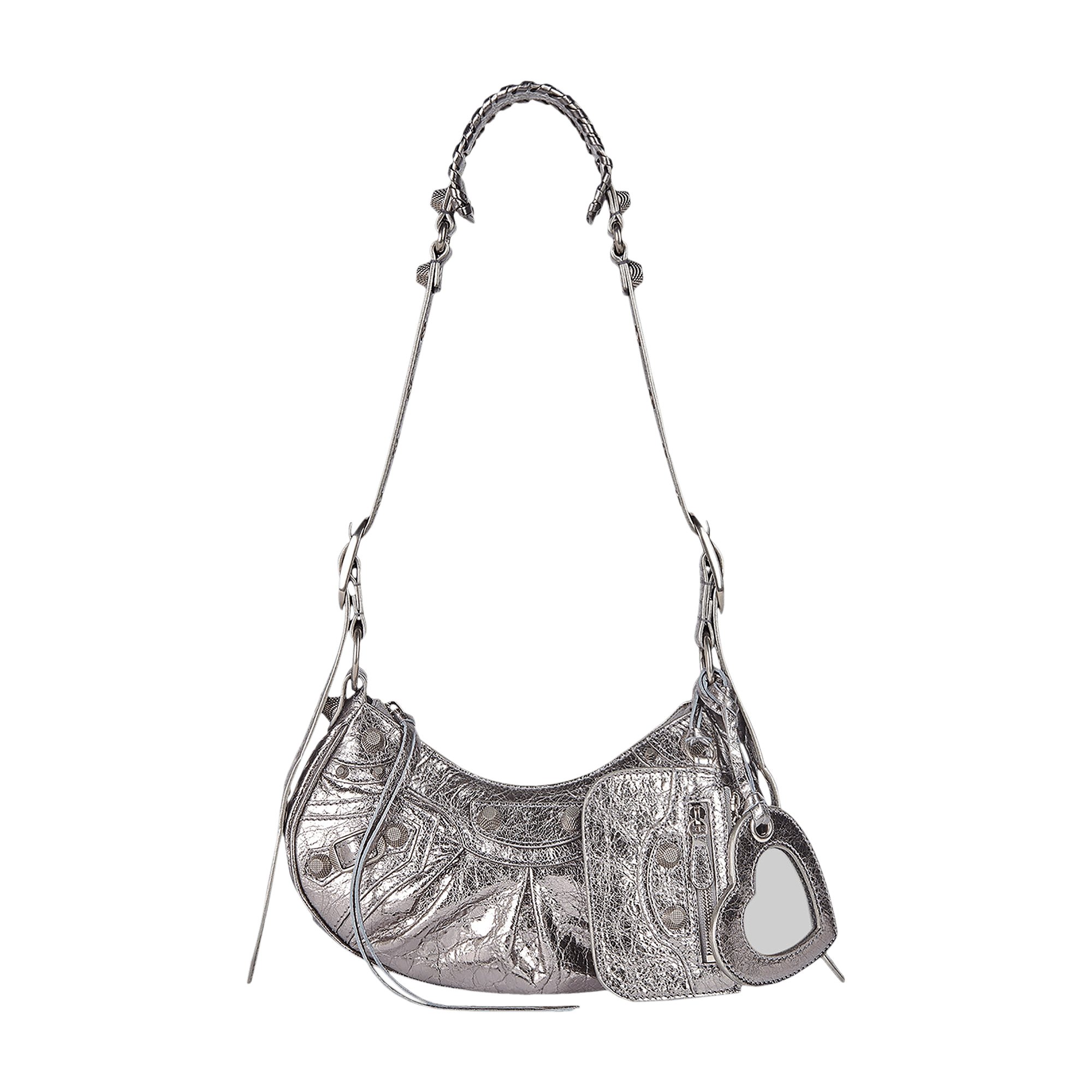 Pre-owned Balenciaga Xs Le Cagole Shoulder Bag In Silver