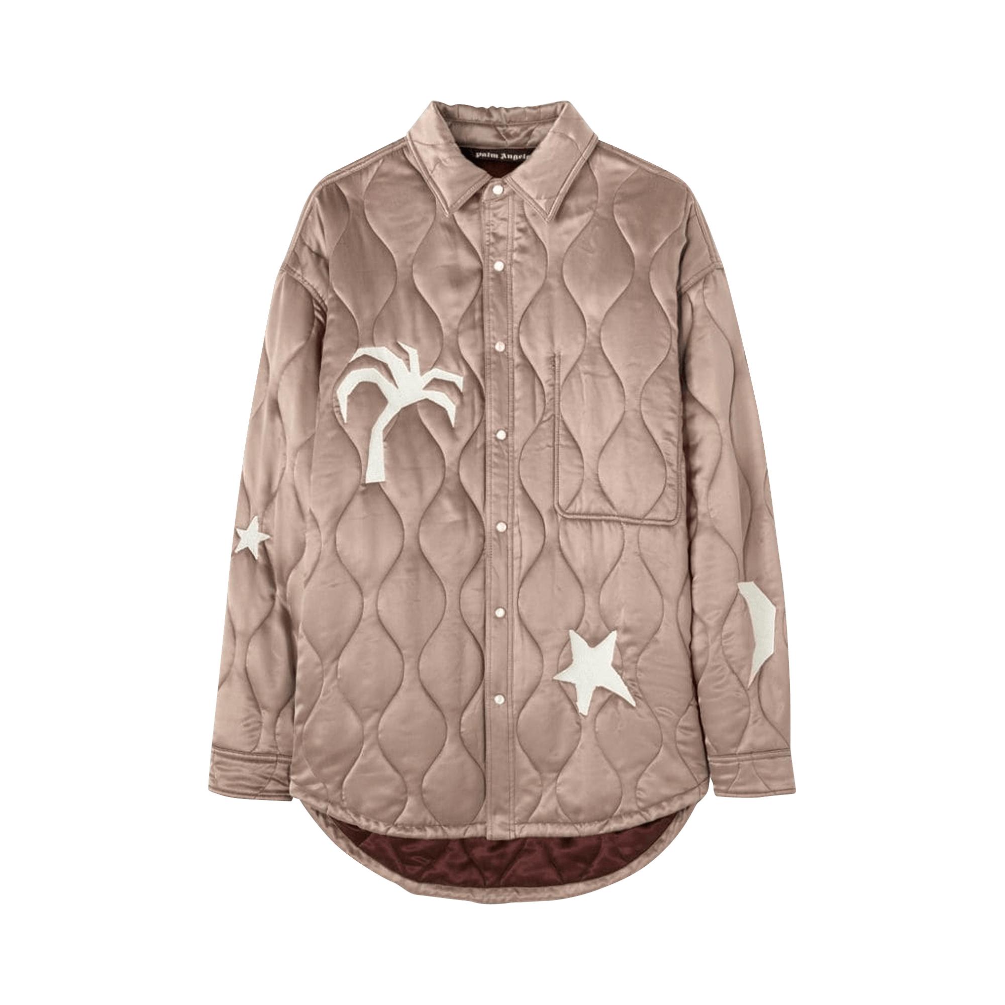 Palm Angels Life Is Palm Quilted Overshirt 'Beige/Butter'
