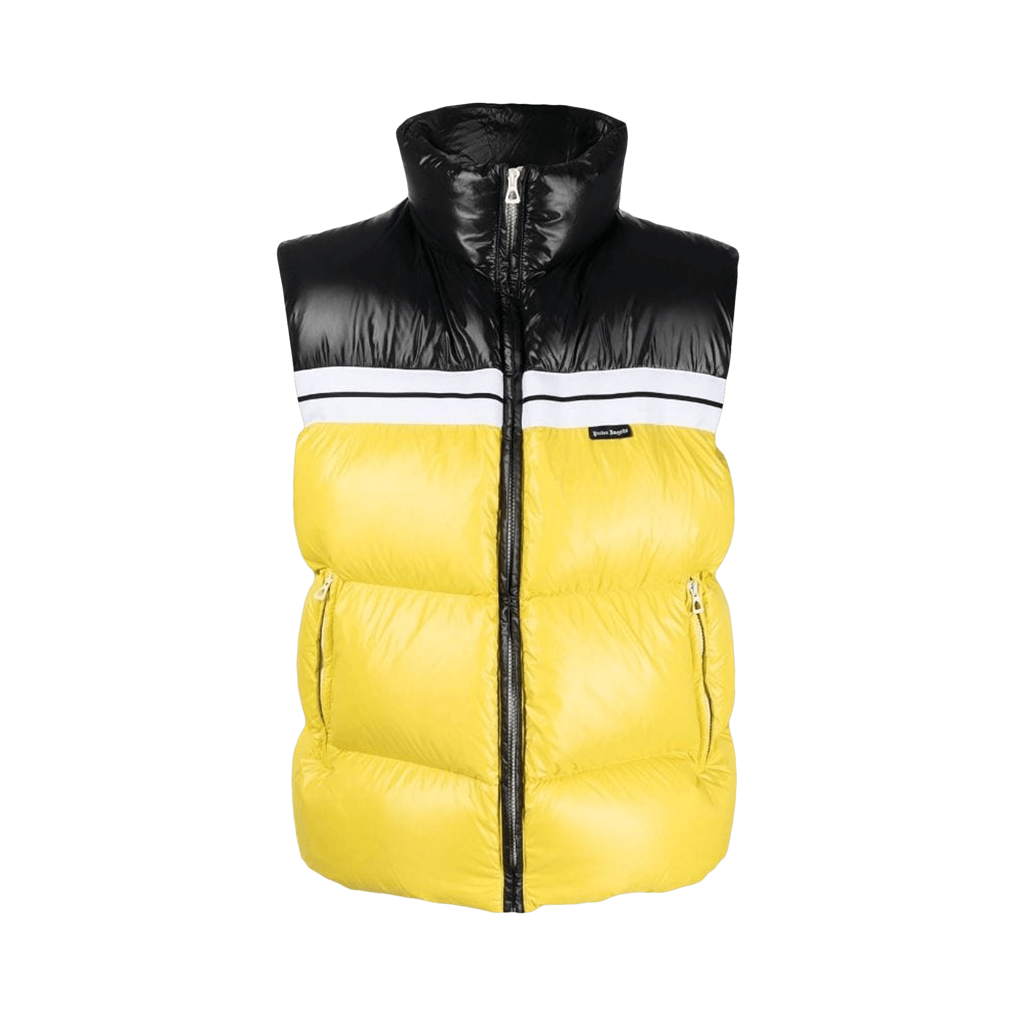 Pre-owned Palm Angels Classic Track Puffed Vest 'yellow/black'