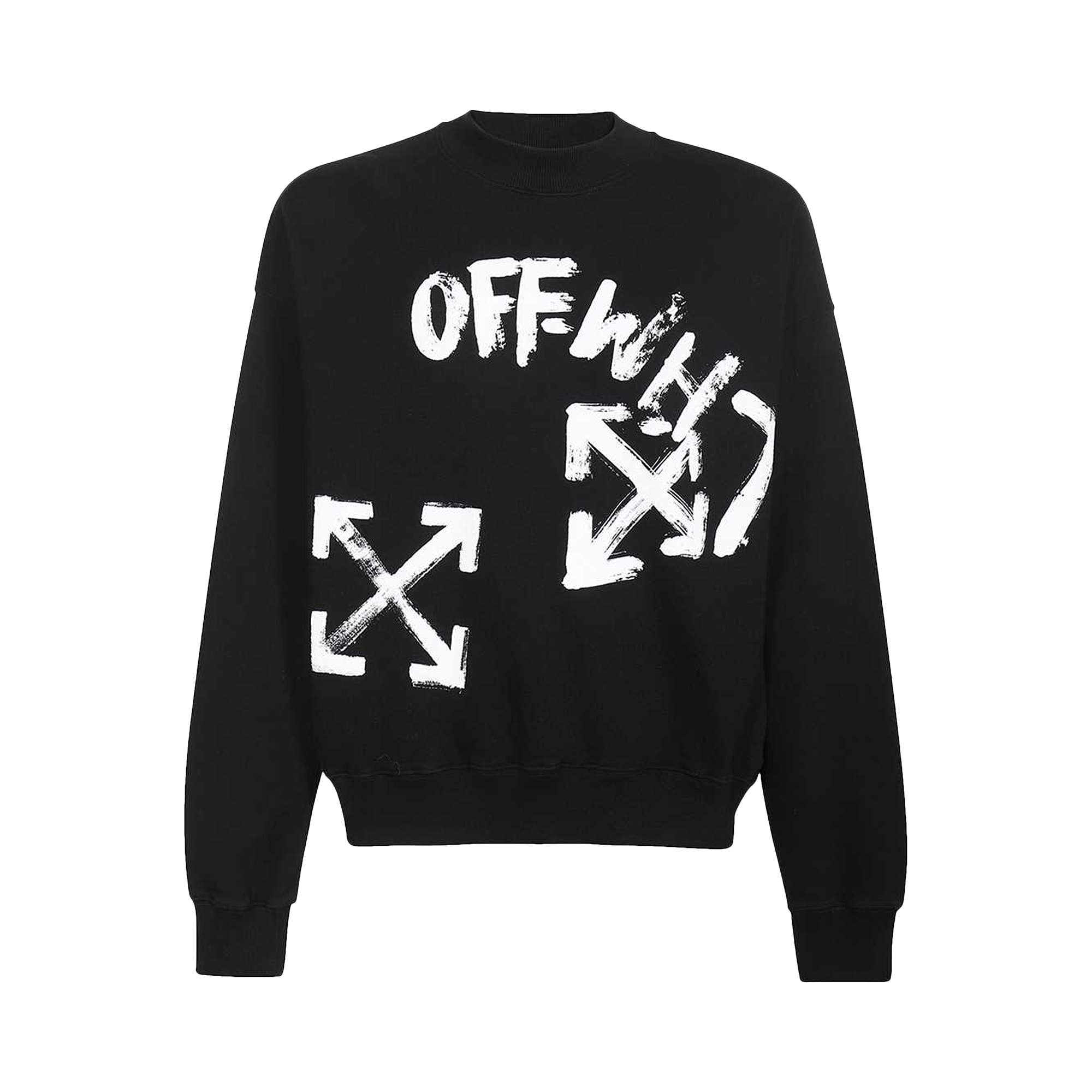 Off-White Paint Script Skate Crewneck 'Black/White'
