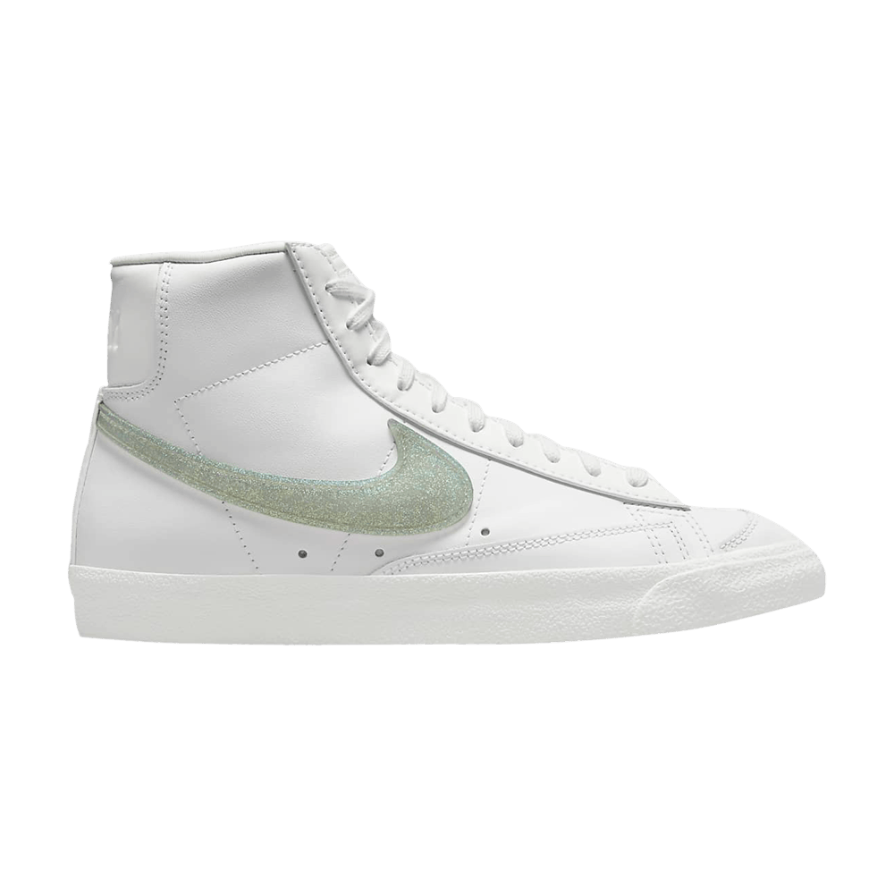 Pre-owned Nike Wmns Blazer Mid '77 Essential 'glitter Swoosh - Dusty Sage' In White