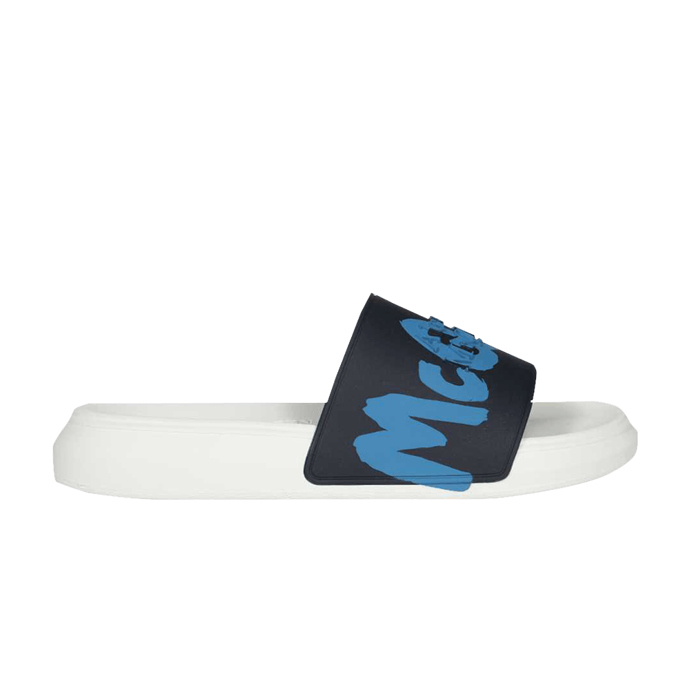Alexander McQueen Wmns Rubber Pool Slide 'Graffiti - Navy'