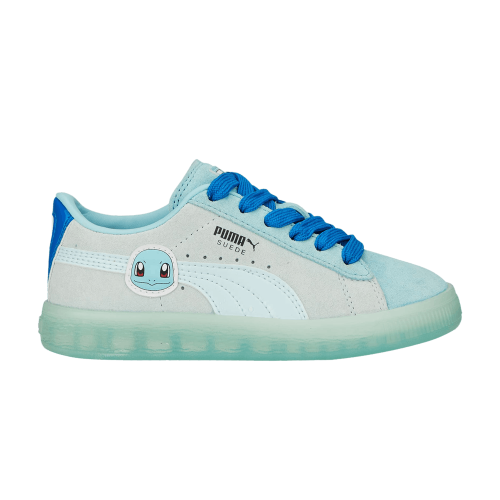 Pre-owned Puma Pokémon X Suede Little Kid 'squirtle' In Blue