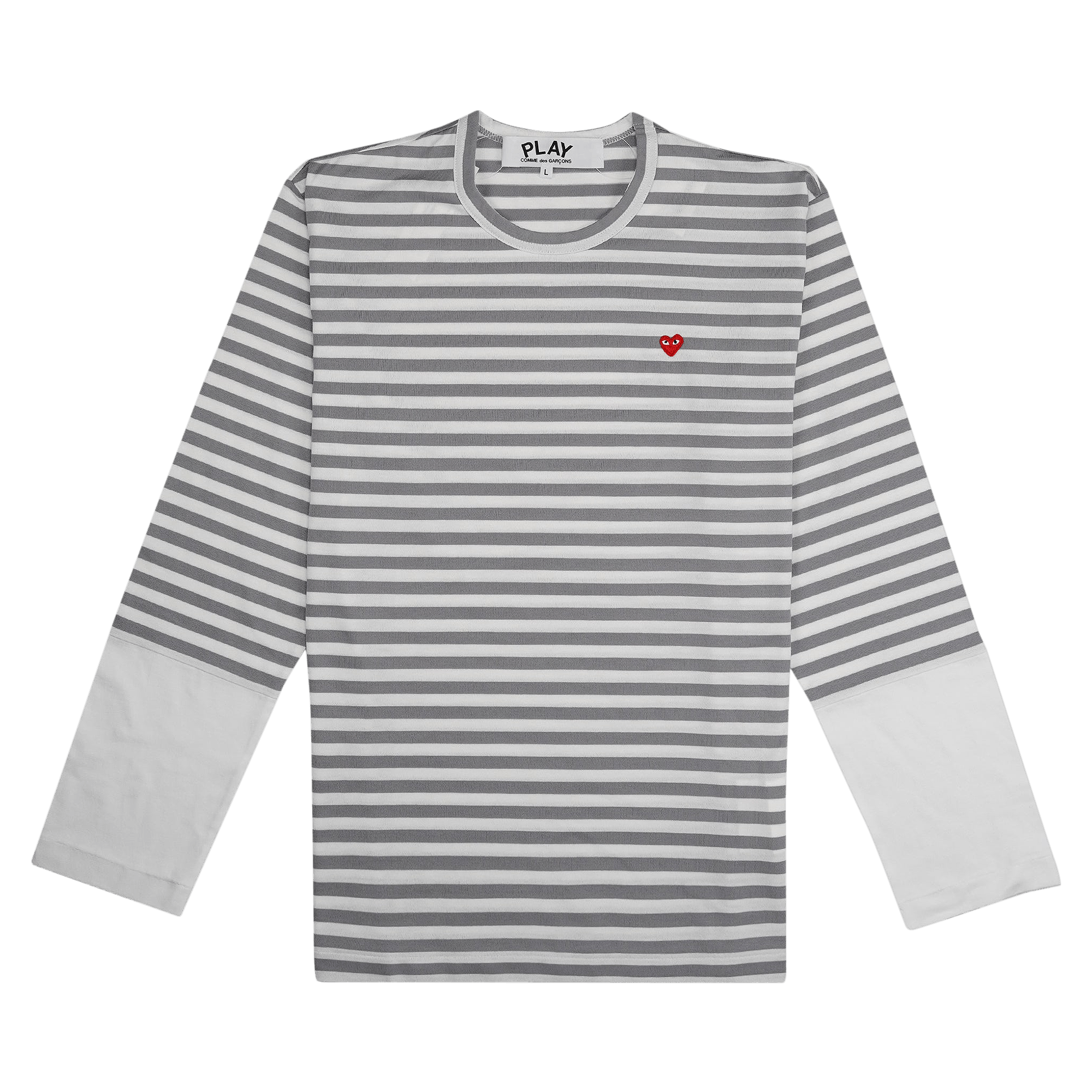 Pre-owned Comme Des Garçons Play Striped Long-sleeve T-shirt 'grey/white'