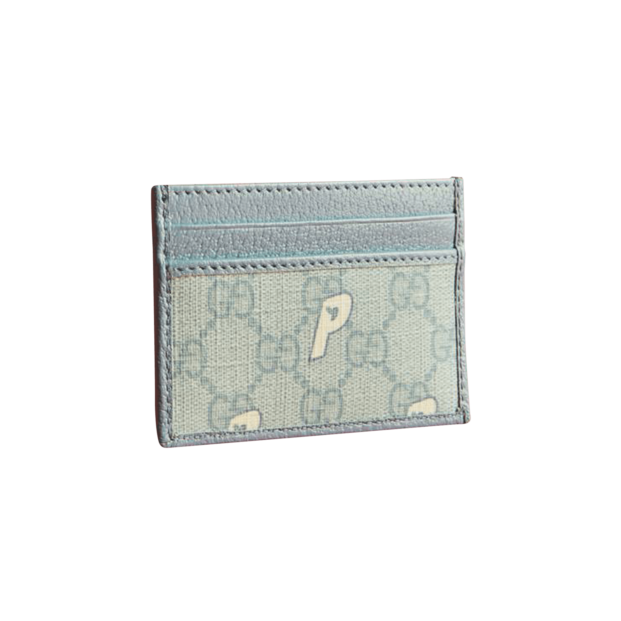 Pre-owned Gucci X Palace Gg-p Supreme Card Case 'pale Blue'