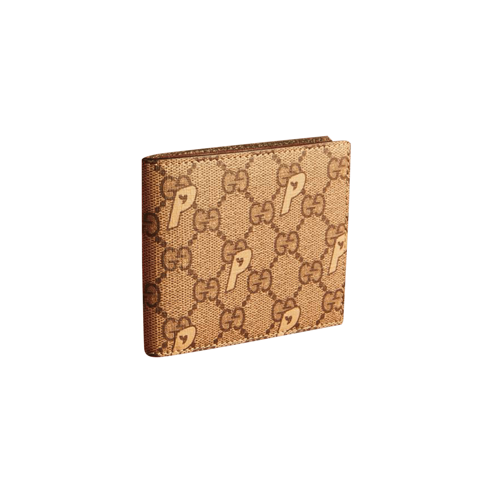 Pre-owned Gucci X Palace Gg-p Supreme Bi-fold Wallet 'beige' In Tan