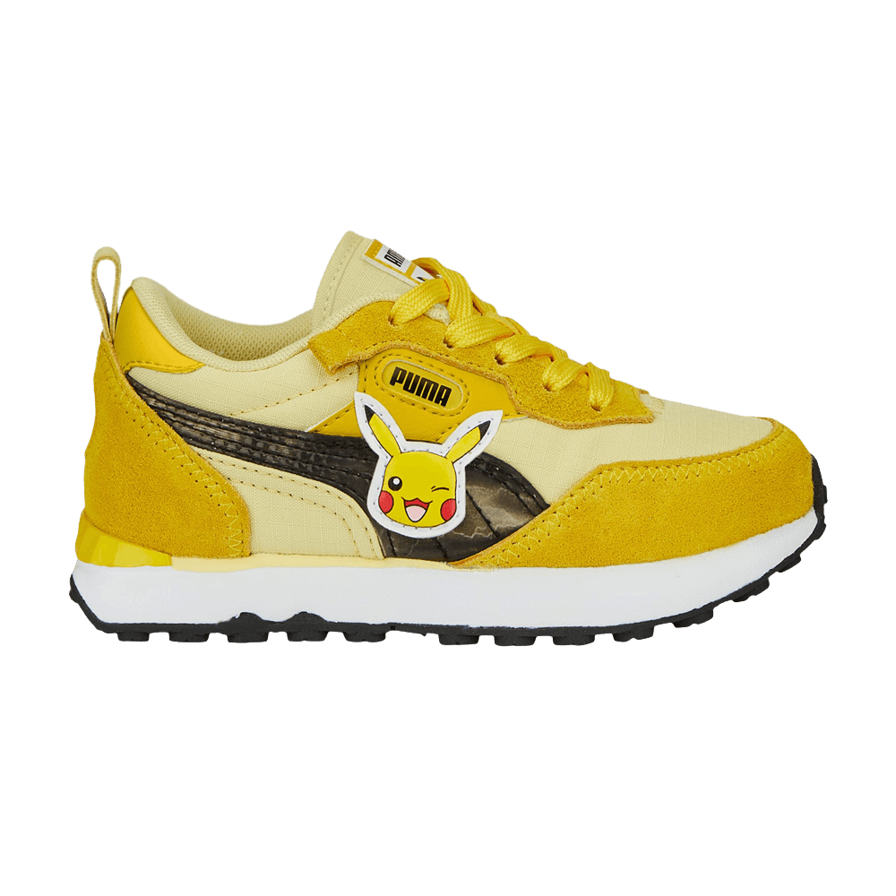 Pre-owned Puma Pokémon X Rider Fv Little Kid 'pikachu' In Yellow