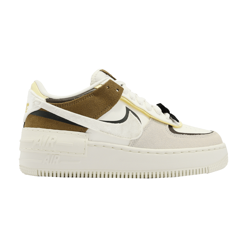 Pre-owned Nike Wmns Air Force 1 Shadow 'bling' In Cream