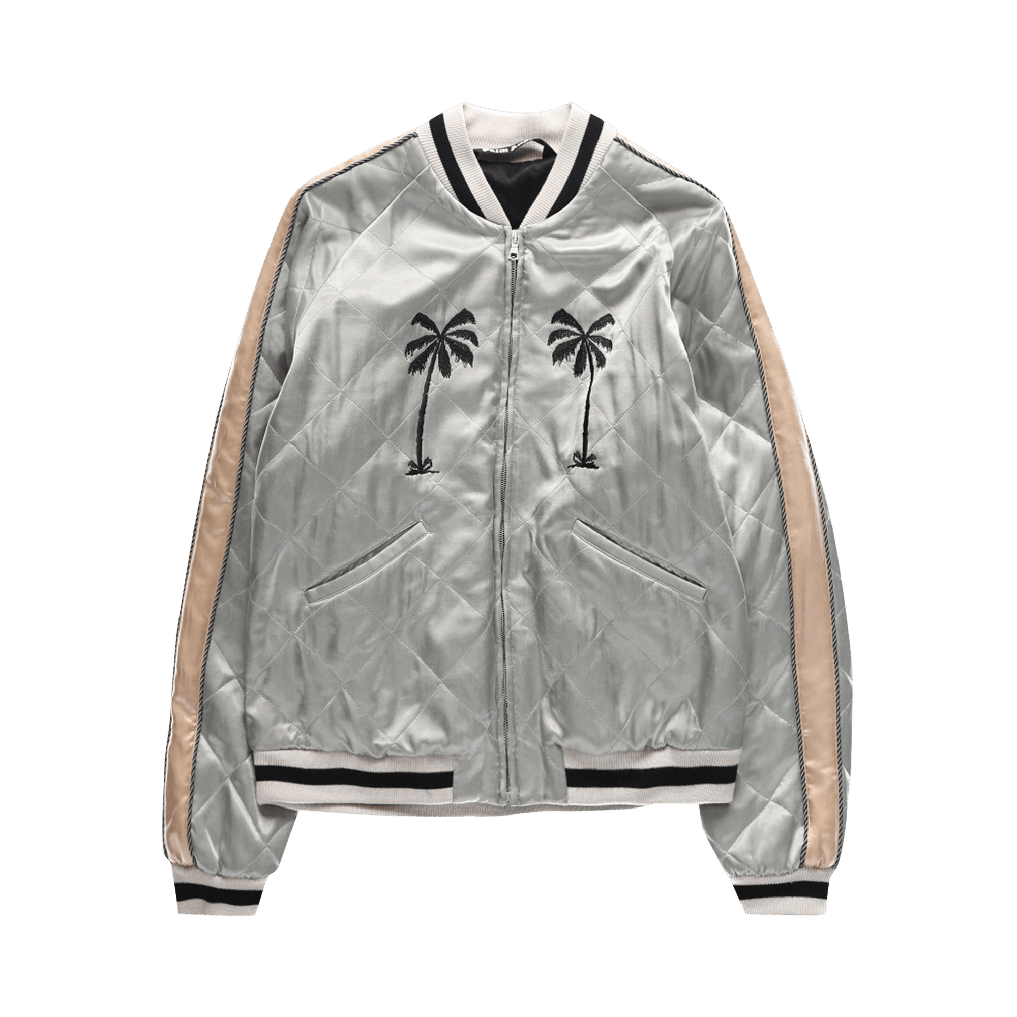 Palm Angels Life Is Palm Souvenir Jacket 'Grey/Black'
