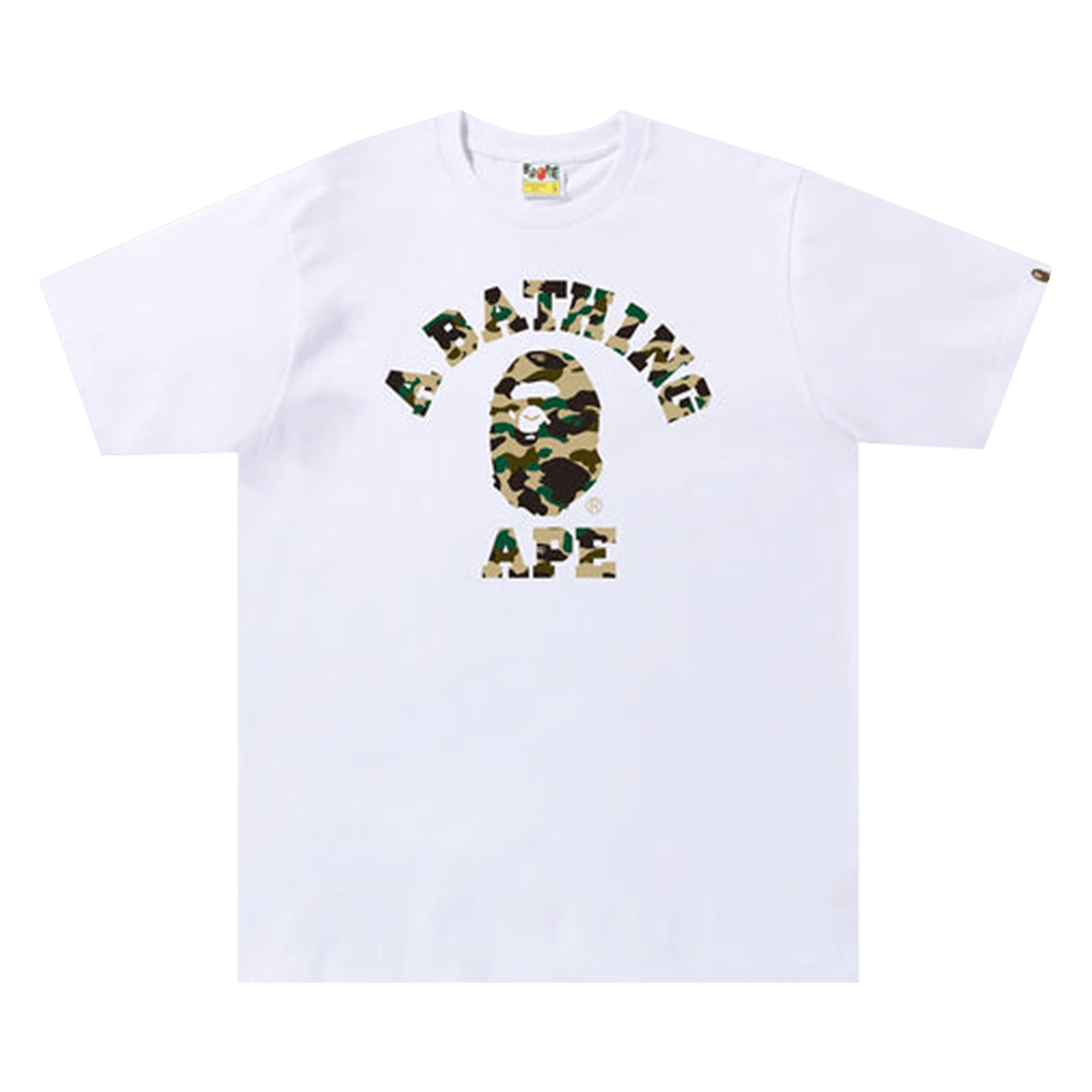 Pre-owned Bape 1st Camo College Tee 'white/yellow'