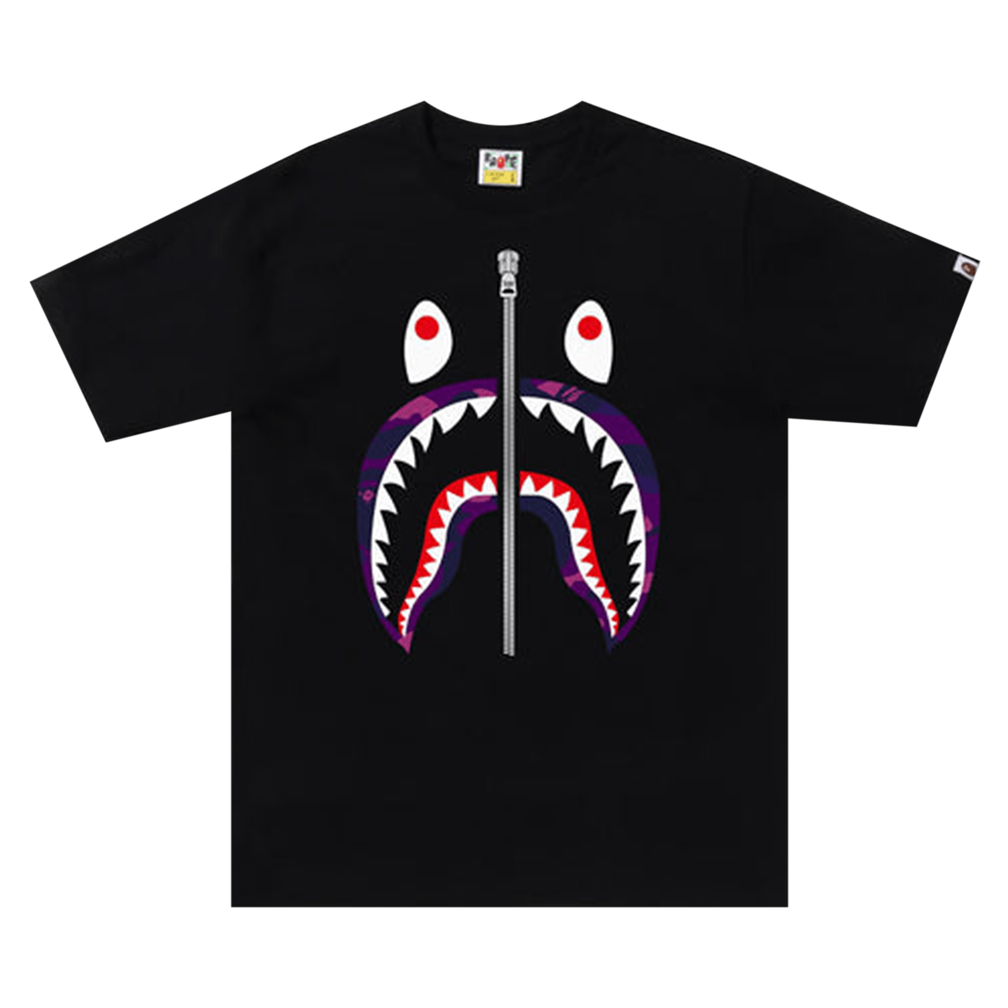 BAPE Color Camo Shark Tee 'Black/Purple'